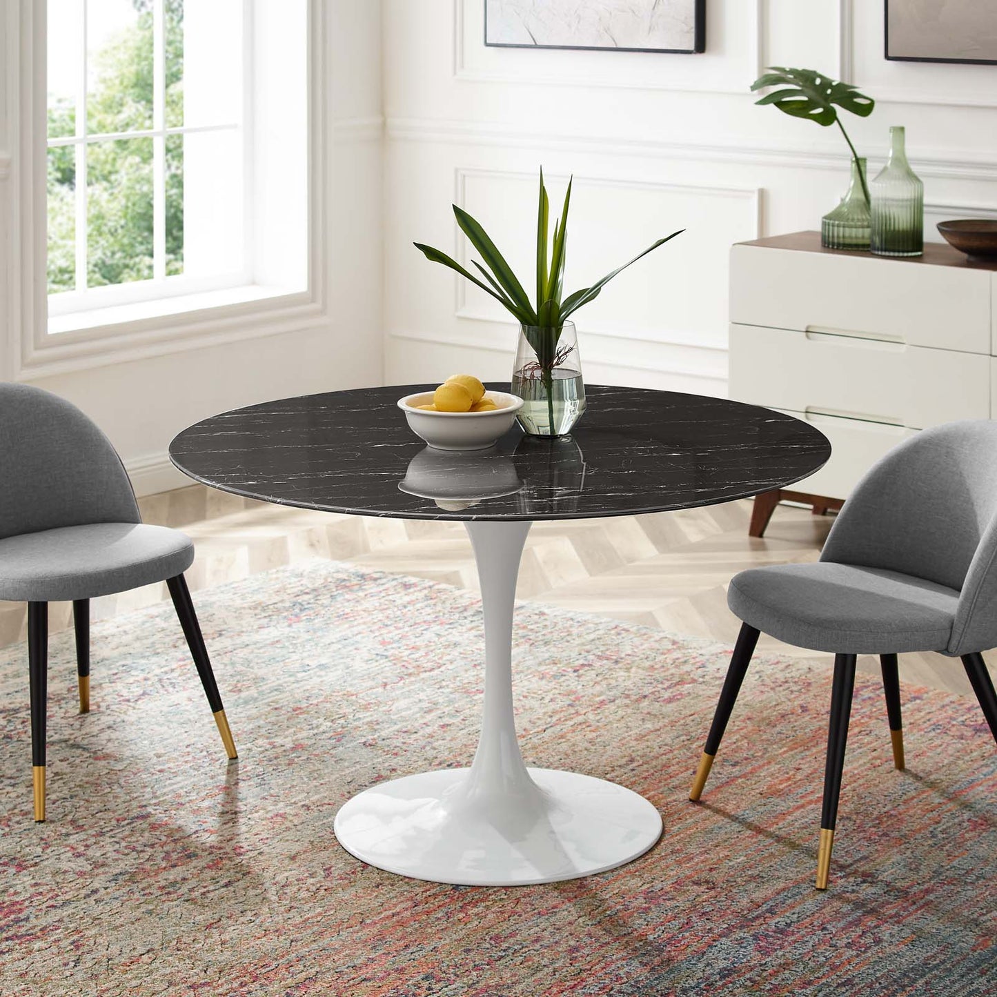 Modway Lippa 47" Artificial Marble Dining Table | Dining Tables | Modishstore