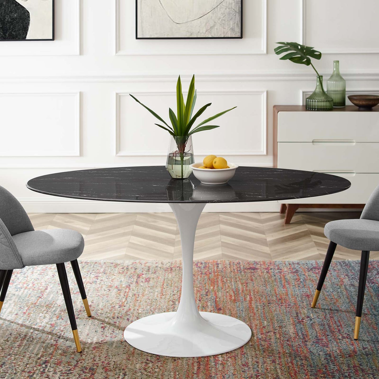 Modway Lippa 60" Artificial Marble Dining Table | Dining Tables | Modishstore