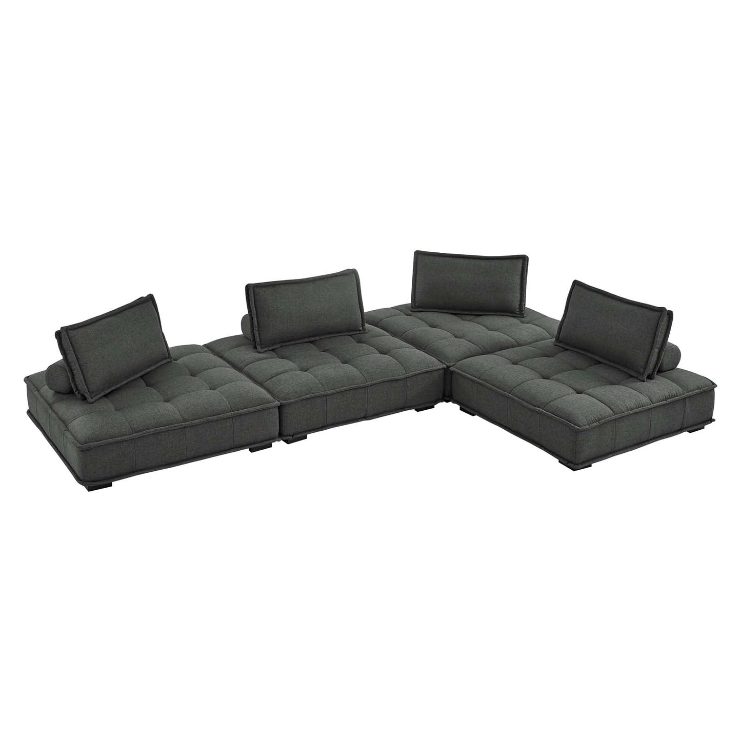 Modway Saunter Tufted Fabric Fabric 4-Piece Sectional Sofa | Sofas | Modishstore-3