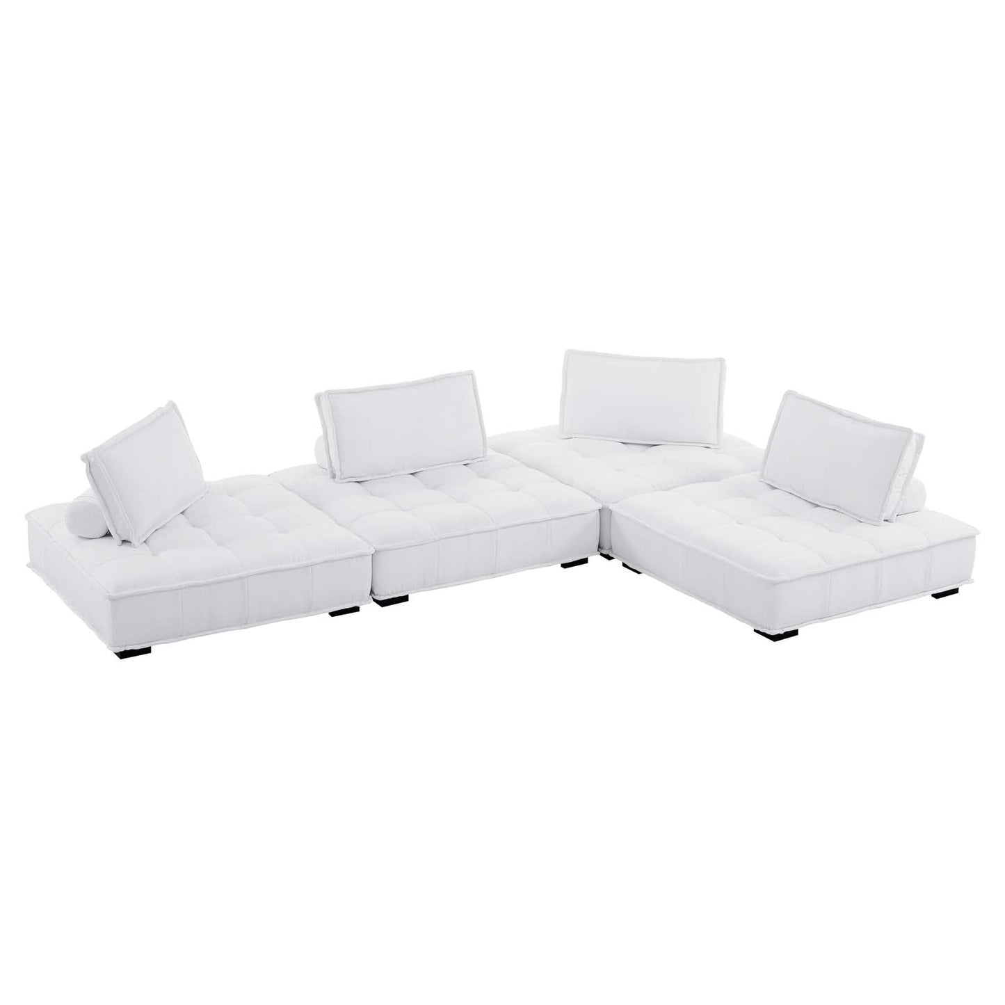 Modway Saunter Tufted Fabric Fabric 4-Piece Sectional Sofa | Sofas | Modishstore-5