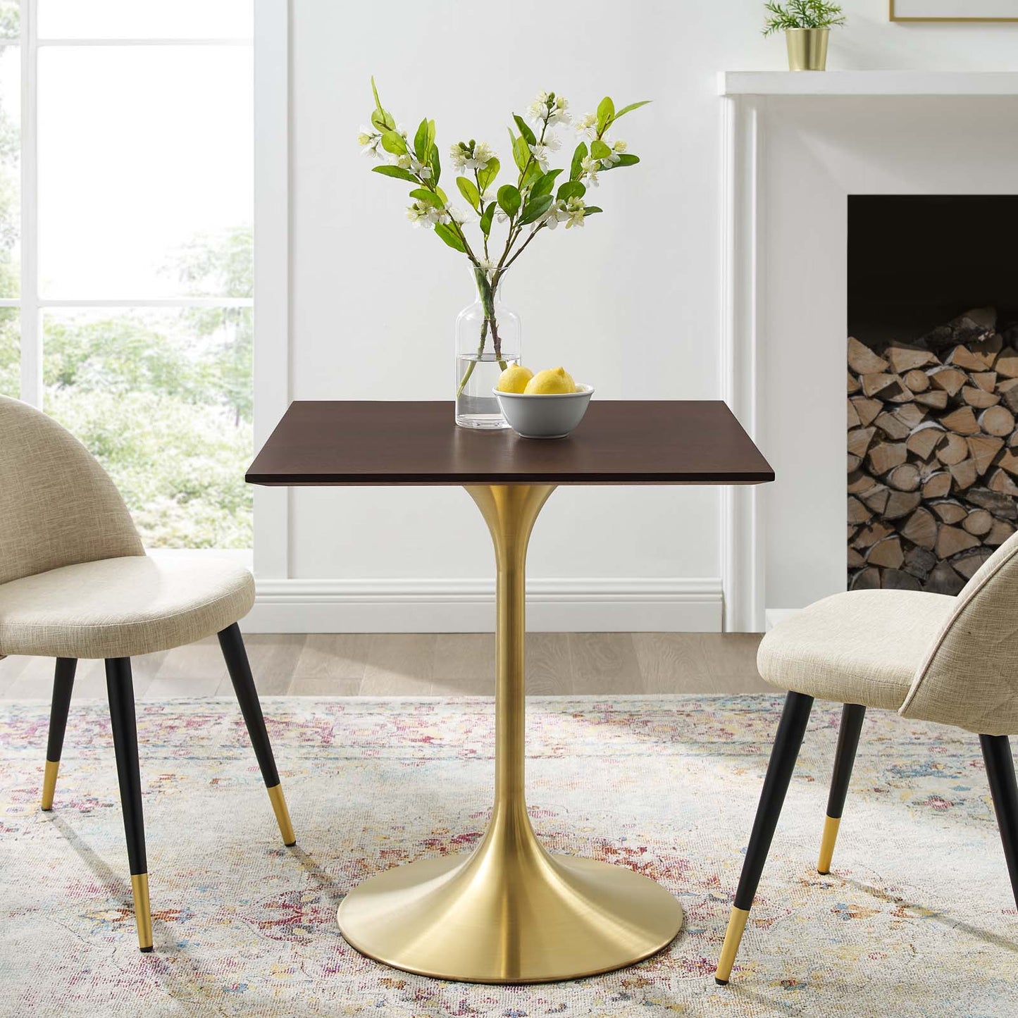 Modway Lippa 28" Square Wood Dining Table | Dining Tables | Modishstore