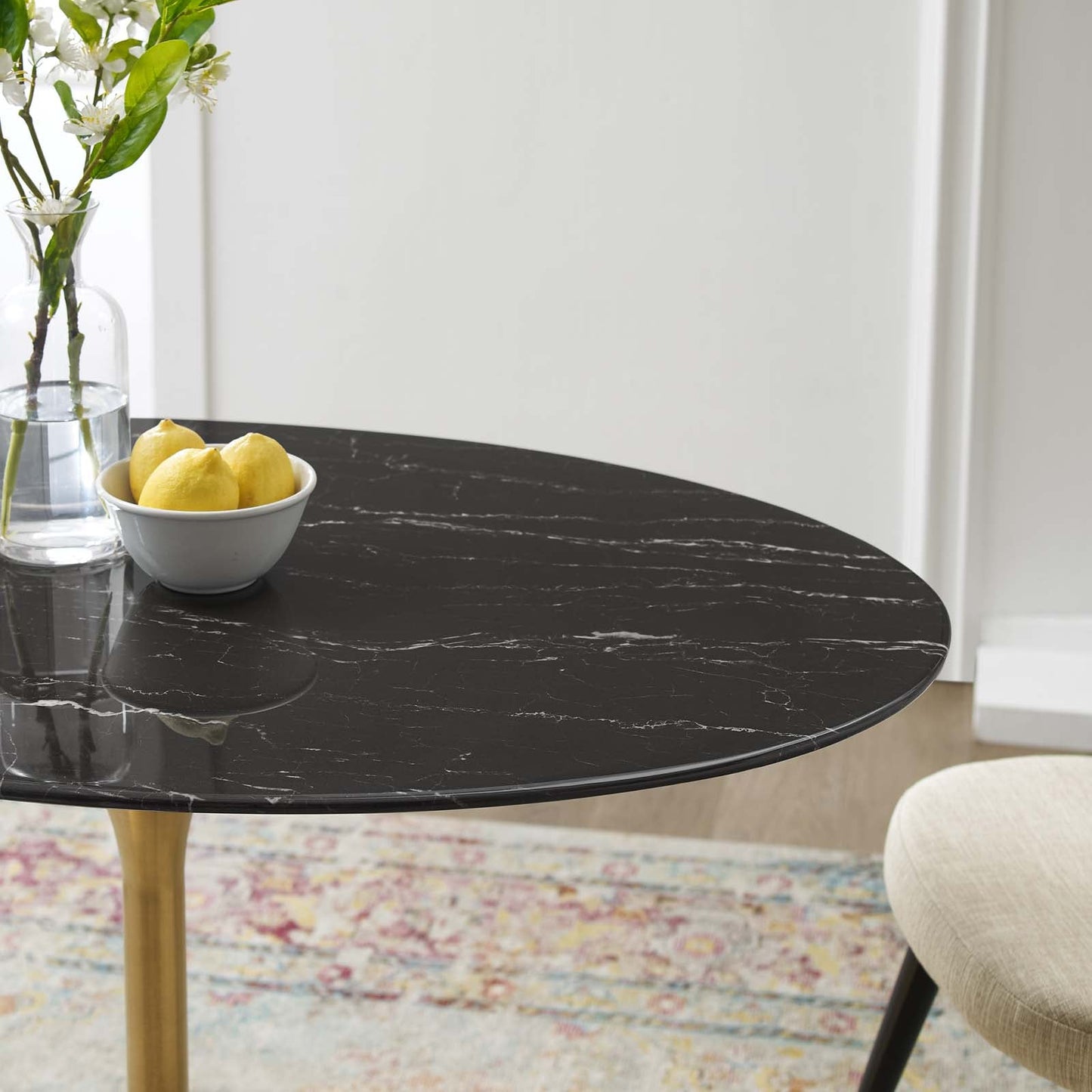 Lippa 42" Oval Artificial Marble Dining Table By Modway | Dining Tables