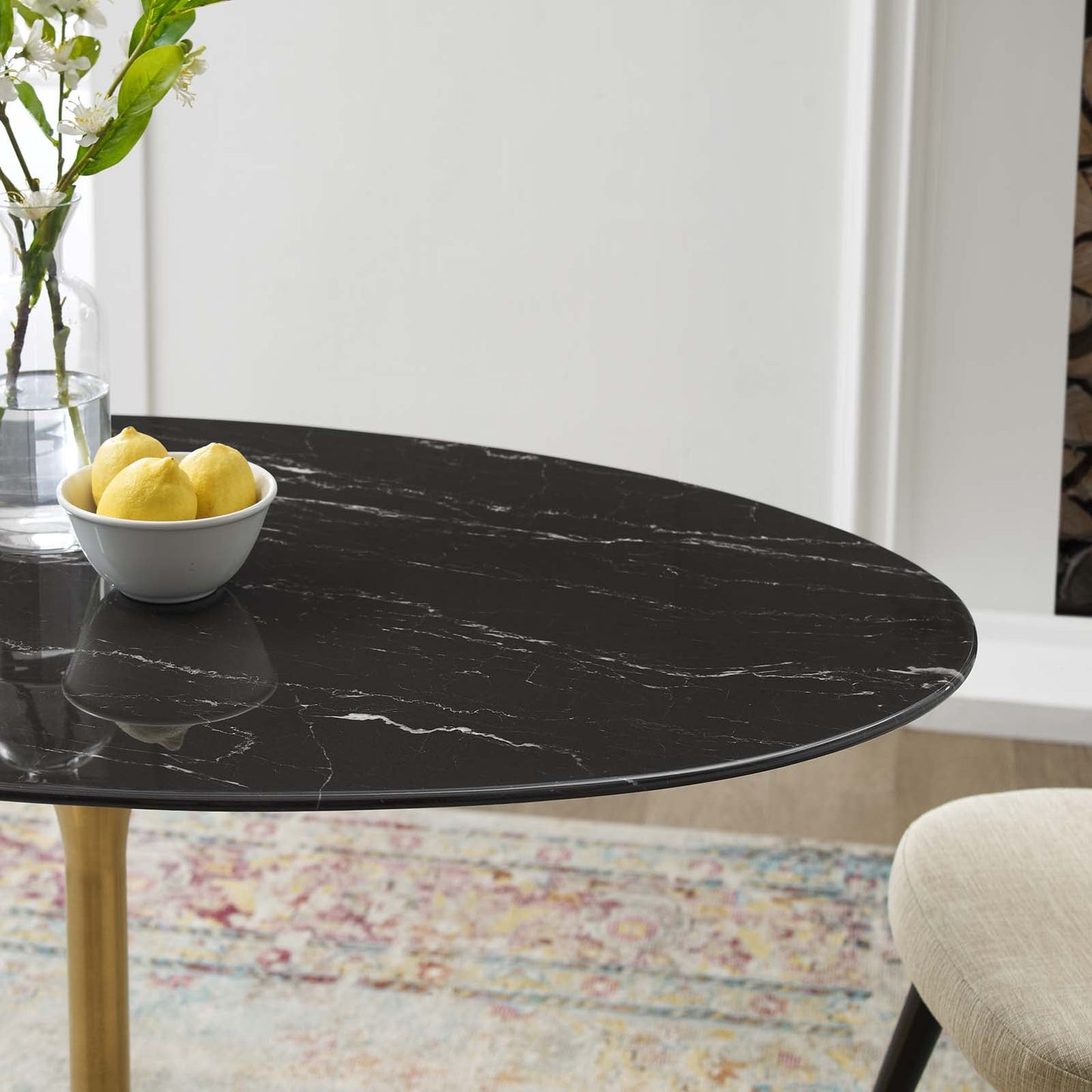 Lippa 48" Oval Artificial Marble Dining Table By Modway | Dining Tables