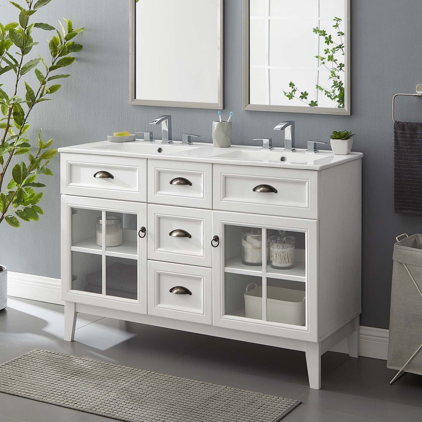 Modway Isle 48" Double Bathroom Vanity Cabinet | Bathroom Accessories