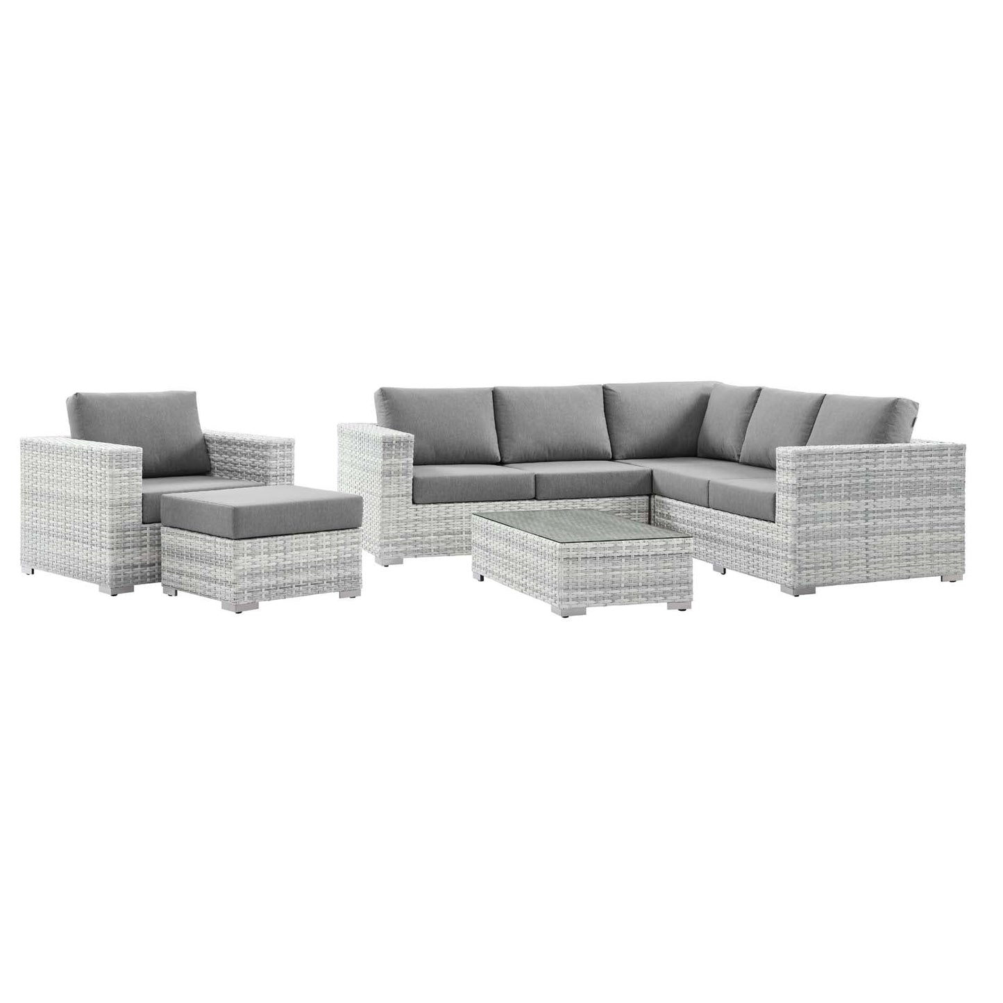 Modway Convene 6-Piece Outdoor Patio Sectional Set | Outdoor Sofas, Loveseats & Sectionals |