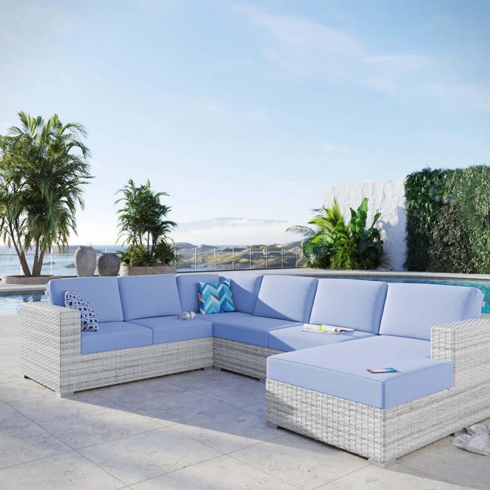 Modway Convene 5-Piece Outdoor Patio Sectional Set | Outdoor Sofas, Loveseats & Sectionals |