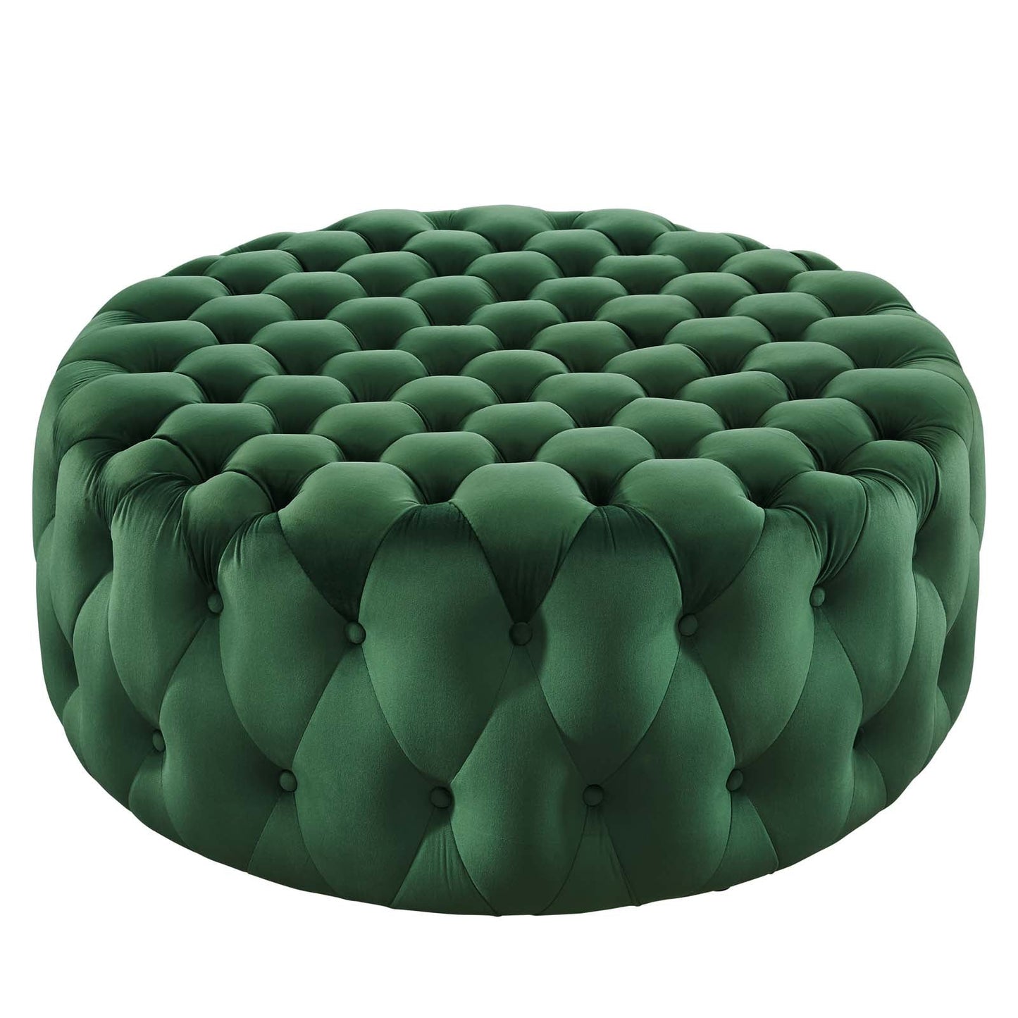 Amour Tufted Button Large Round Performance Velvet Ottoman By Modway | Ottomans |