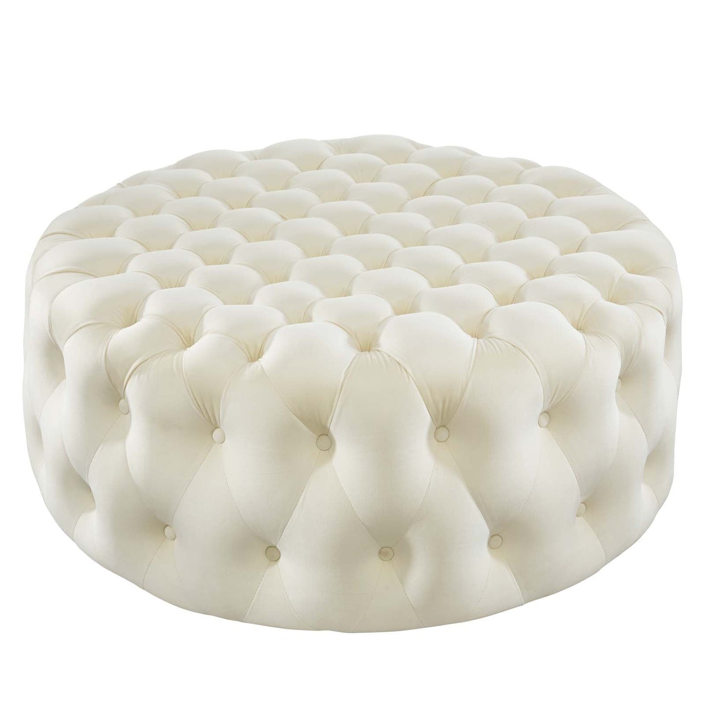 Amour Tufted Button Large Round Performance Velvet Ottoman By Modway | Ottomans |