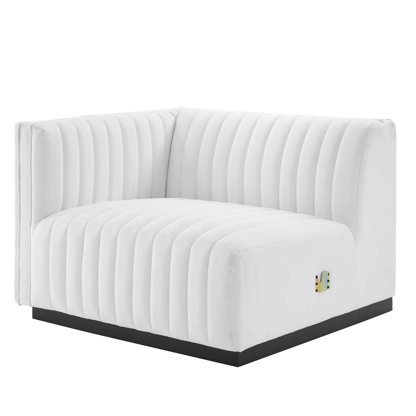 Conjure Channel Tufted Upholstered Fabric Left-Arm Chair By Modway - EEI-5491 | Armchairs - 3