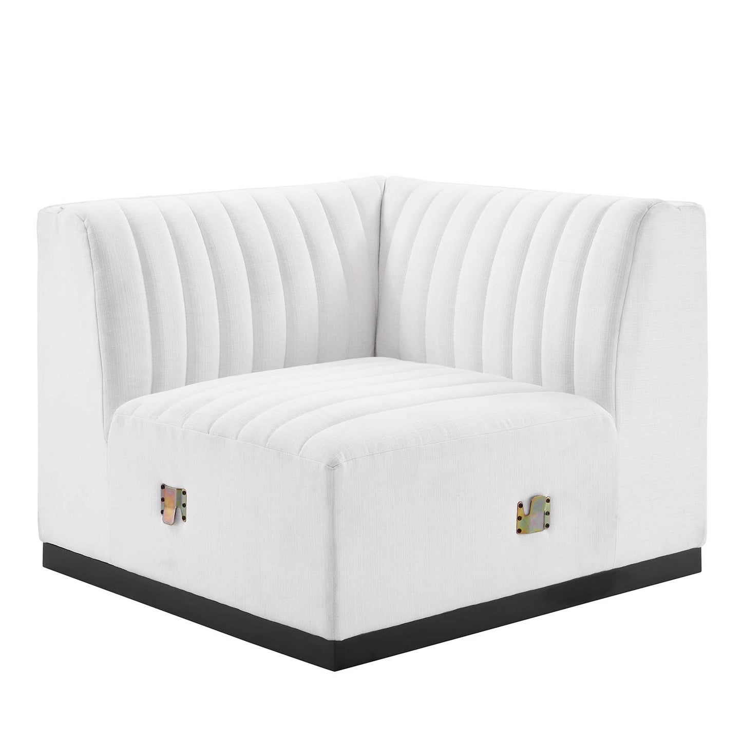 Conjure Channel Tufted Upholstered Fabric Left Corner Chair By Modway - EEI-5497 | Sofas - 3