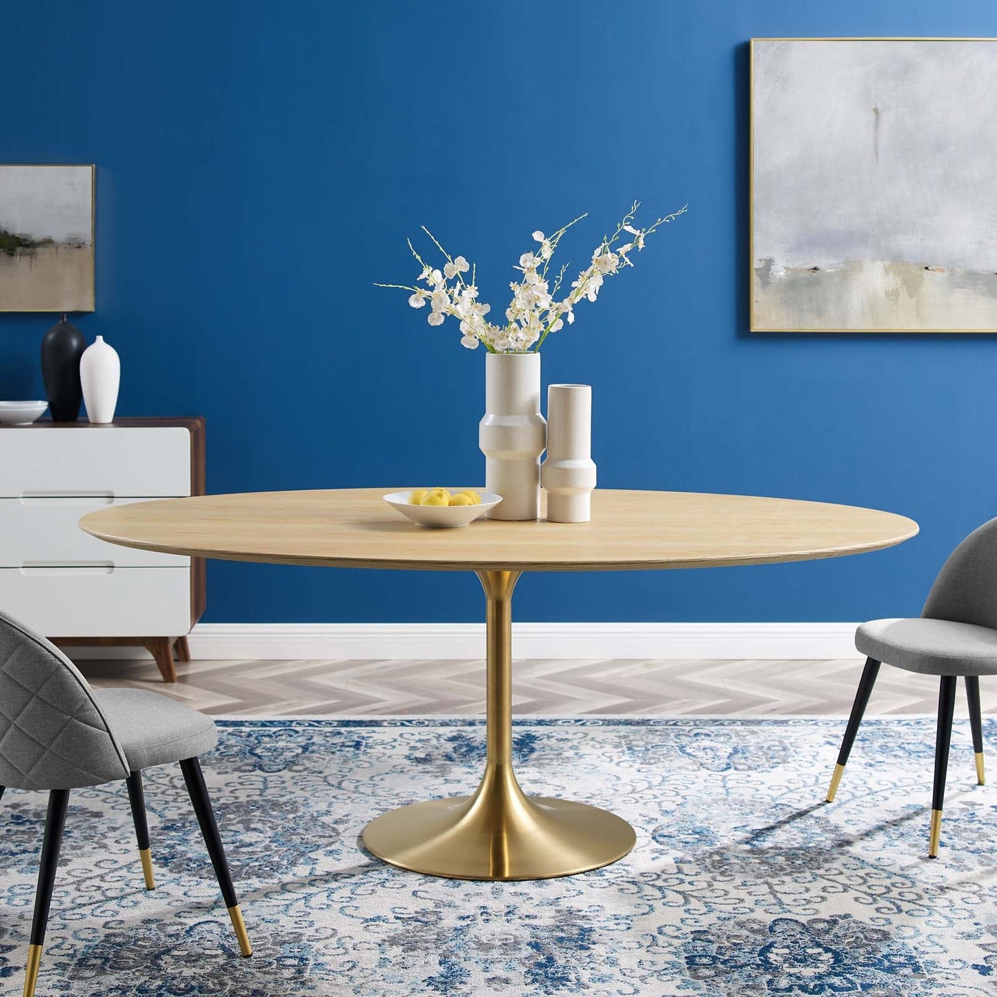Lippa 78" Oval Wood Dining Table By Modway - EEI-5527 | Dining Tables
