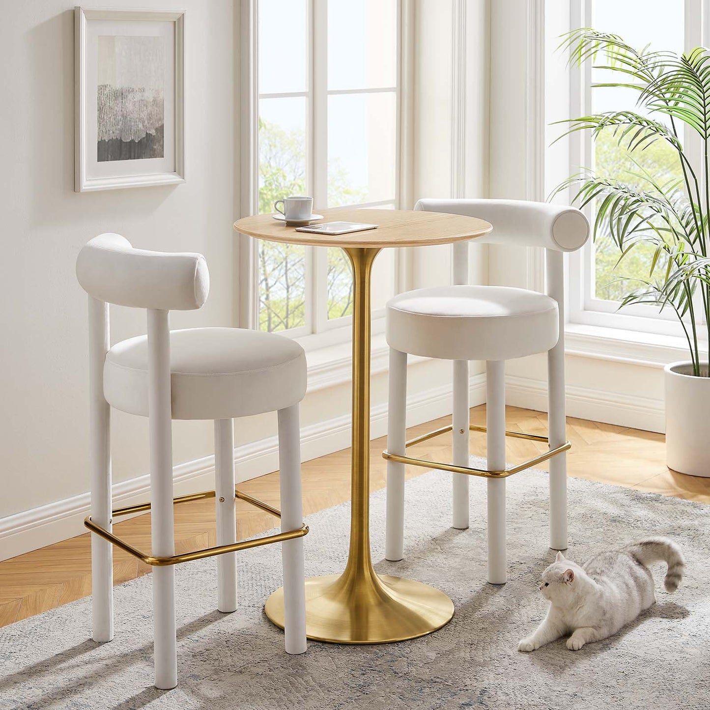 Lippa 28" Round Natural Wood Grain Bar Table By Modway - EEI-5530 | Bar Tables