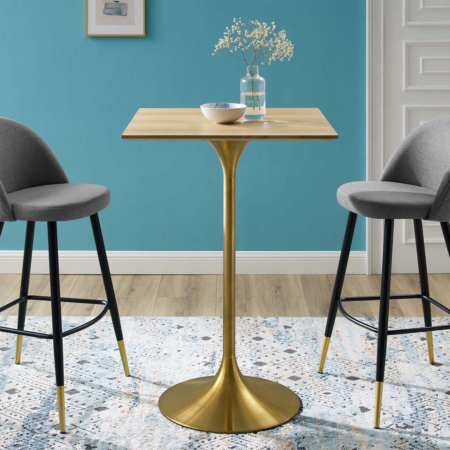 Lippa 28" Square Wood Bar Table By Modway - EEI-5532 | Bar Tables