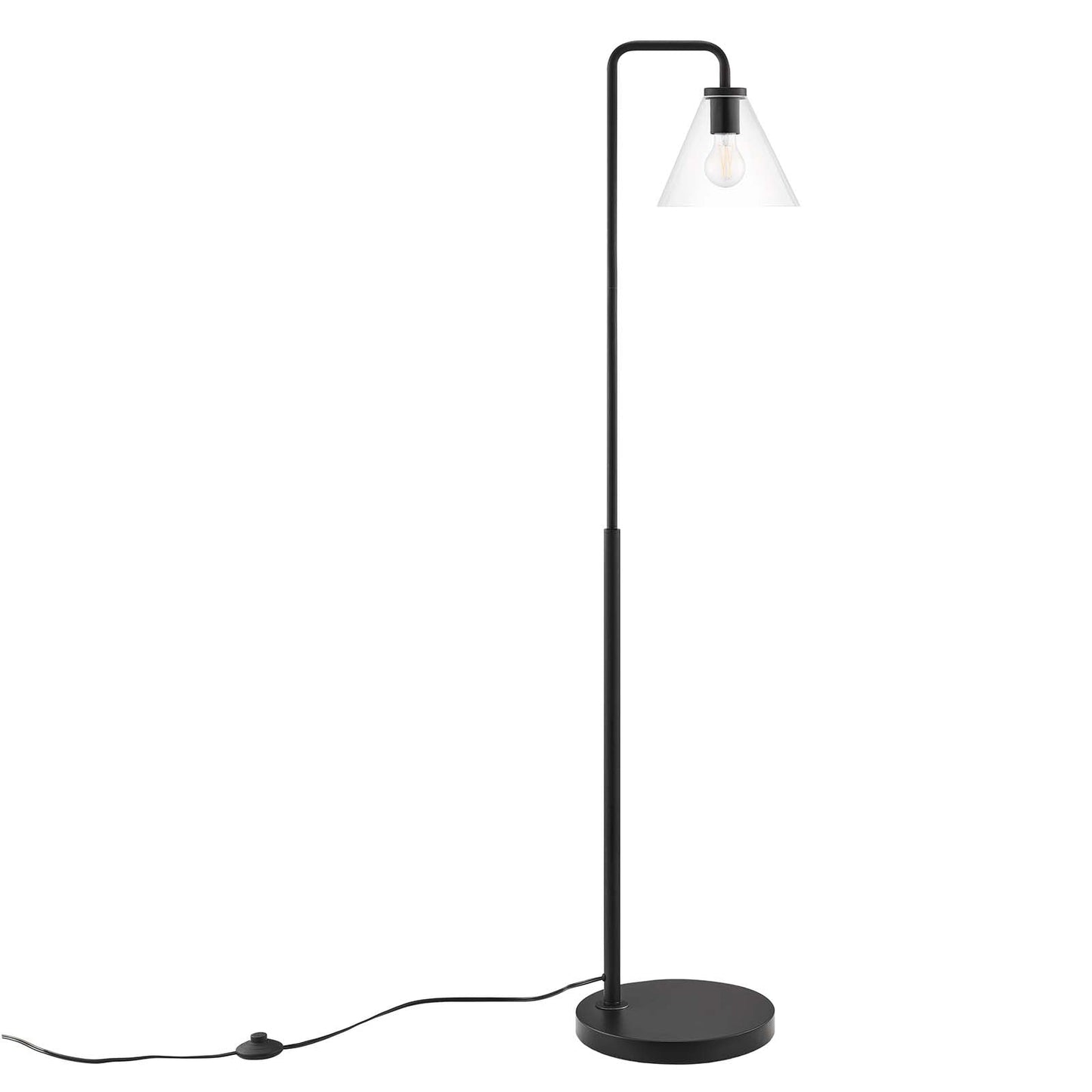 Element Transparent Glass Glass And Metal Floor Lamp By Modway - EEI-5618-BLK | Floor Lamps | Modishstore