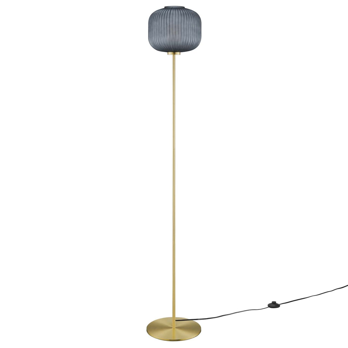 Reprise Glass Sphere Glass And Metal Floor Lamp By Modway - EEI-5623-BLK-SBR | Floor Lamps | Modishstore