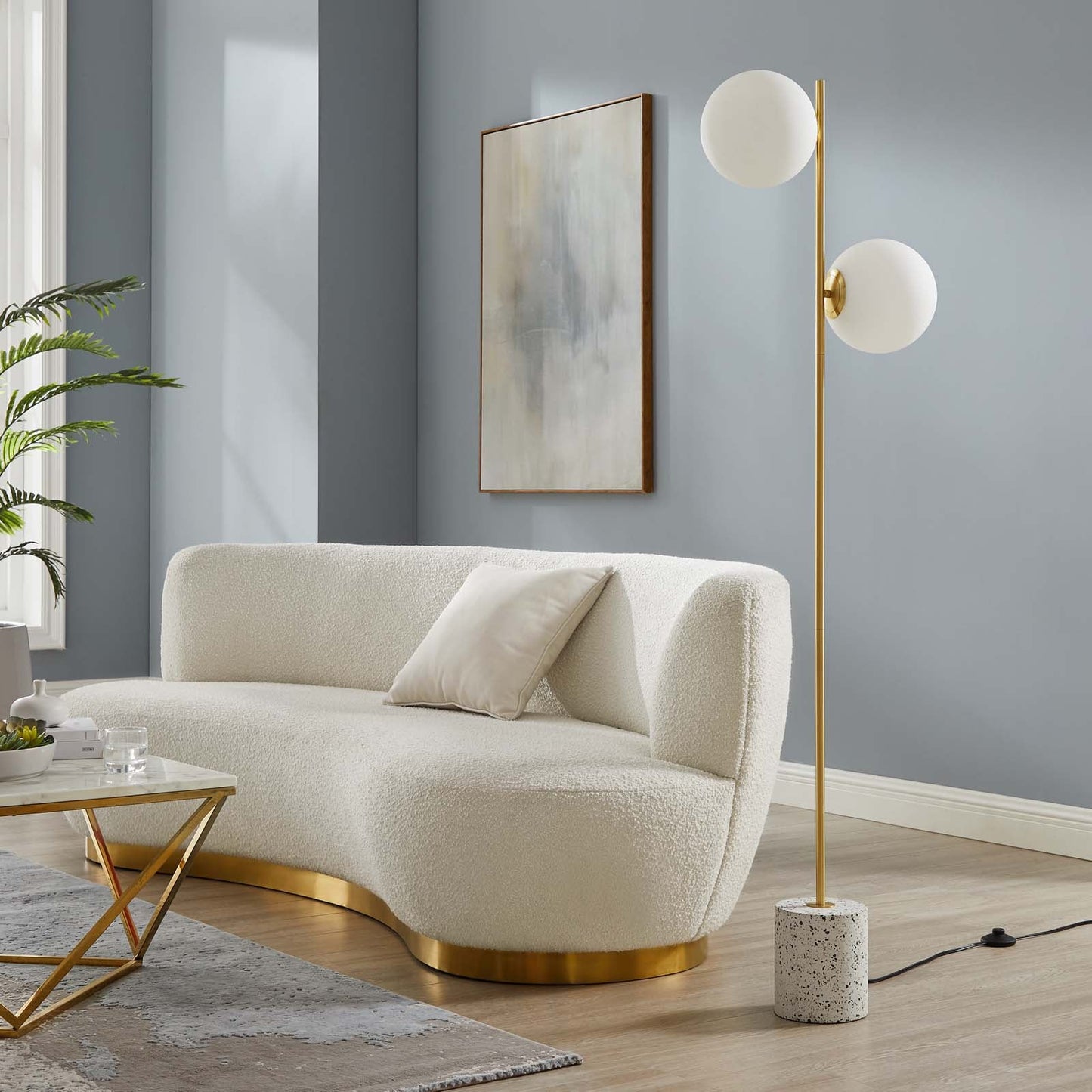 Logic Terrazzo Floor Lamp By Modway - EEI-5628-WHI | Floor Lamps | Modishstore