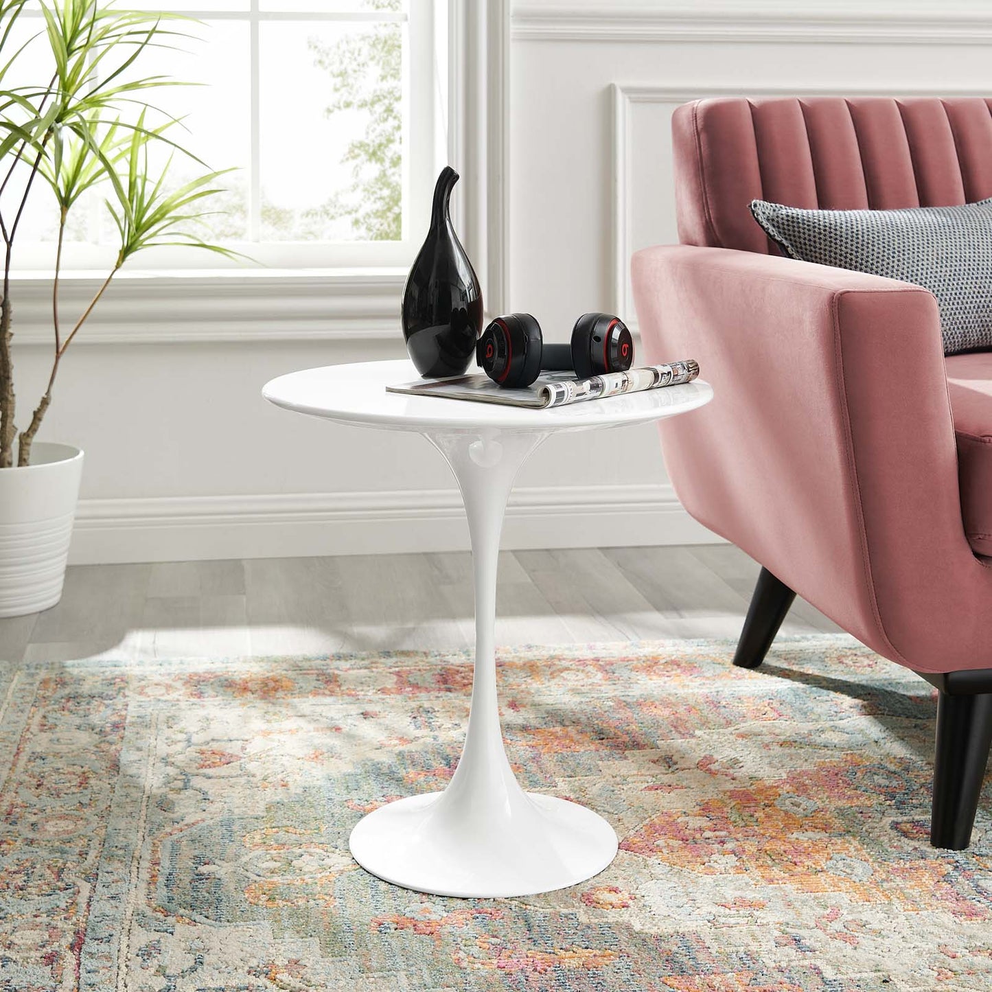 Lippa 20" Round Side Table By Modway - EEI-5678-WHI-WHI | Side Tables | Modishstore