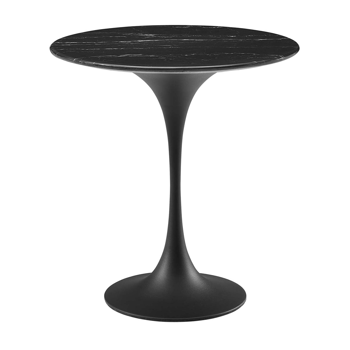 Lippa 20" Round Artificial Marble Side Table By Modway - EEI-5690-BLK-BLK | Side Tables | Modishstore
