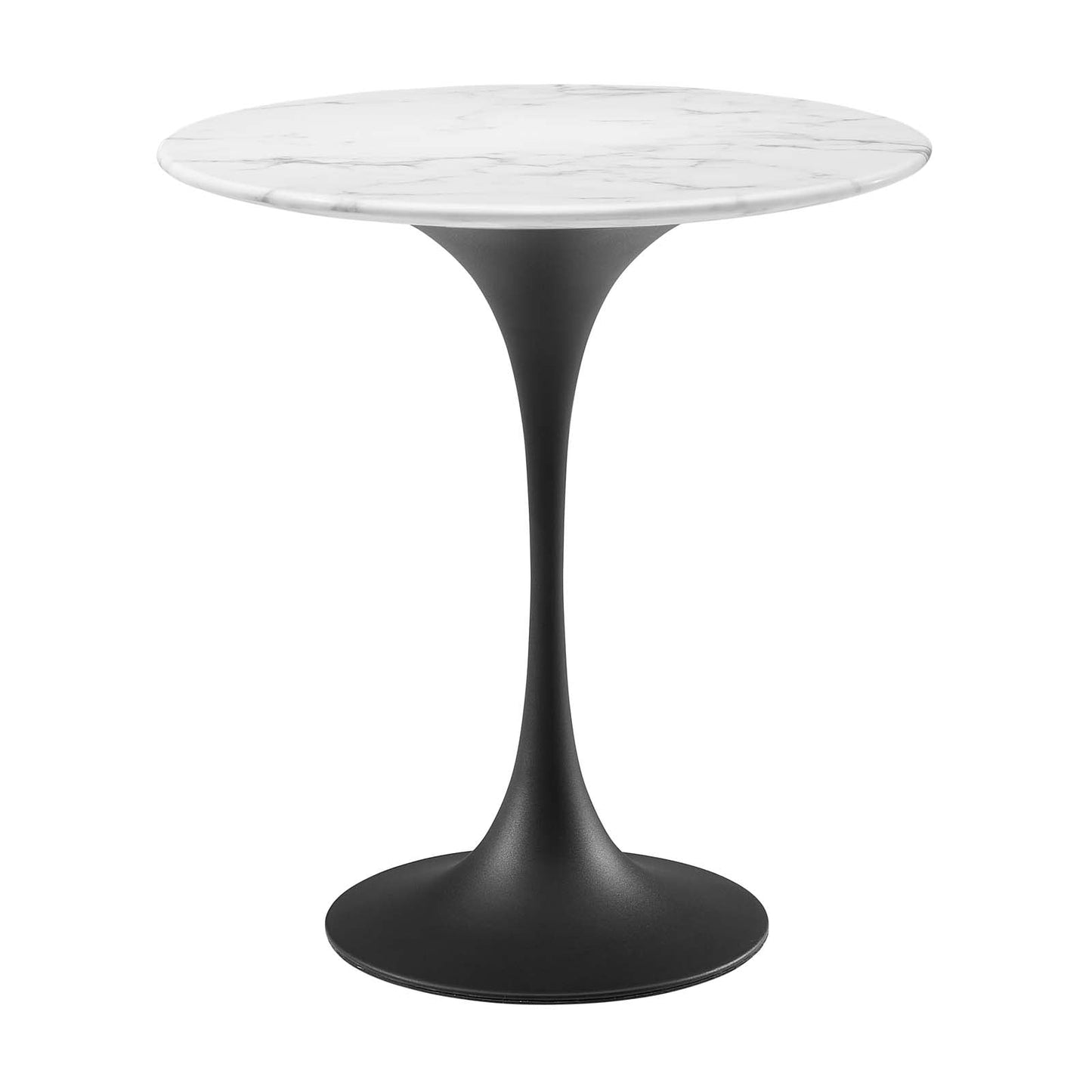 Lippa 20" Round Artificial Marble Side Table By Modway - EEI-5690-BLK-BLK | Side Tables | Modishstore - 2