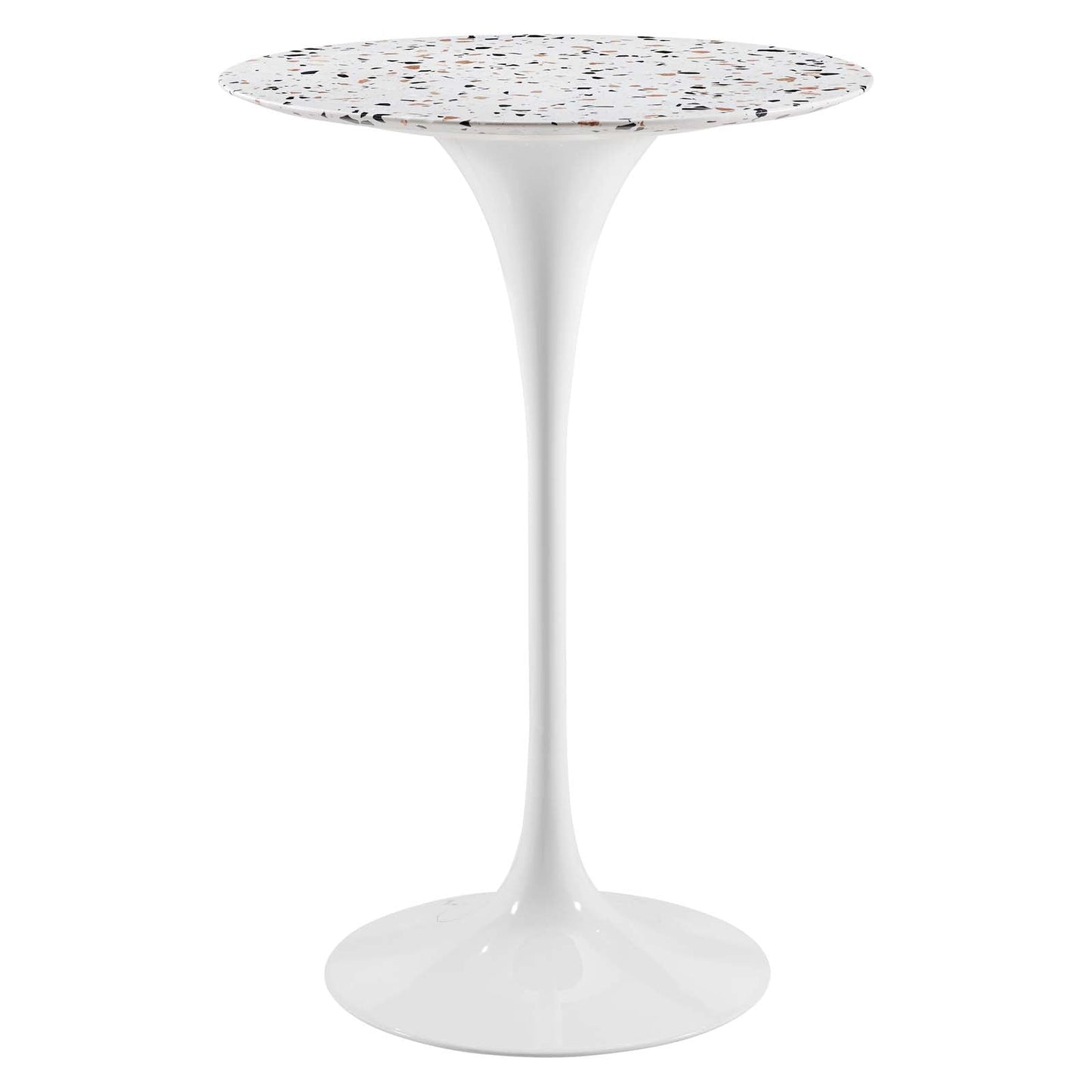 Lippa 28" Round Terrazzo Bar Table By Modway - EEI-5707-WHI-WHI | Bar Tables | Modishstore