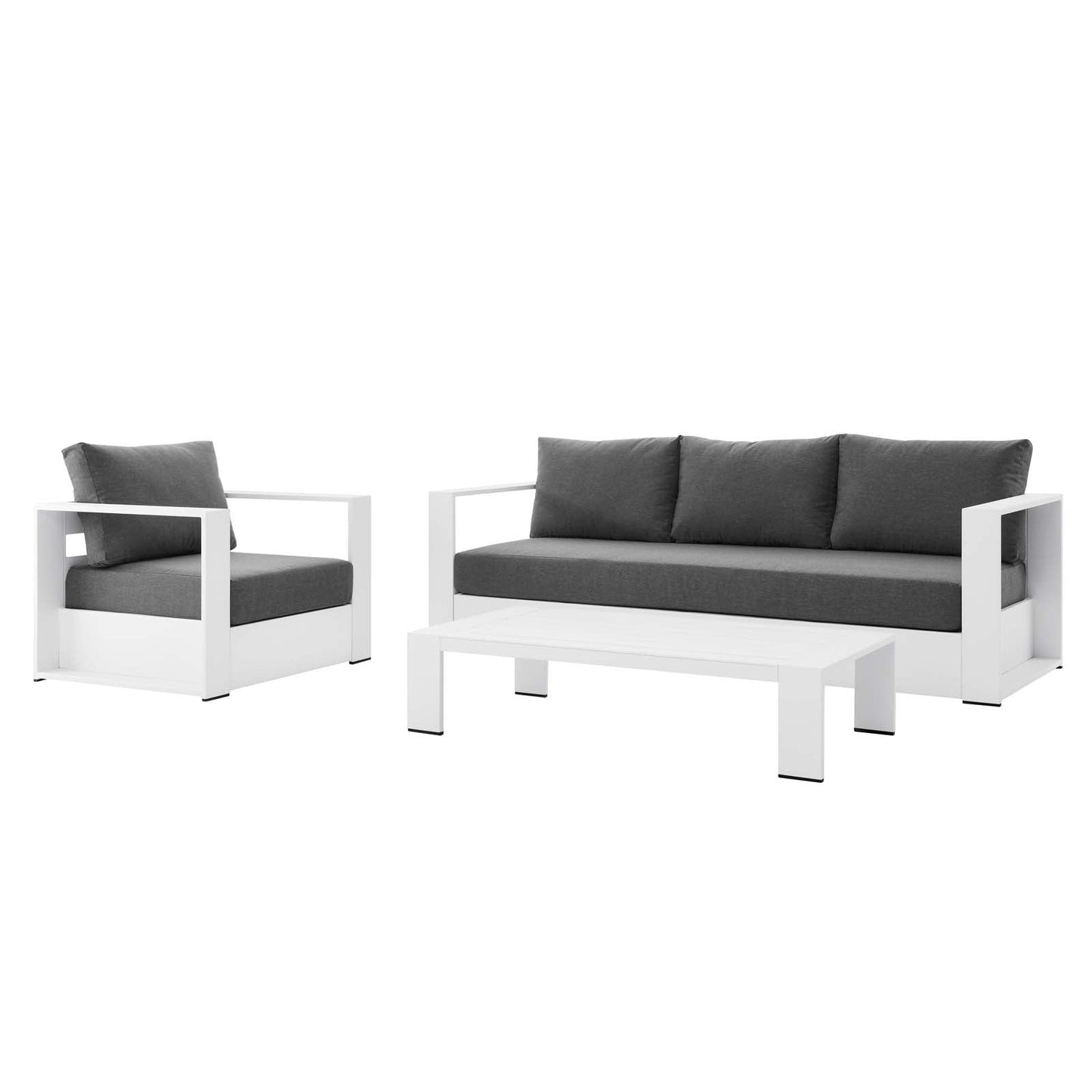 Tahoe Outdoor Patio Powder-Coated Aluminum 3-Piece Set By Modway | Outdoor Sofas, Loveseats & Sectionals | Modishstore - 4