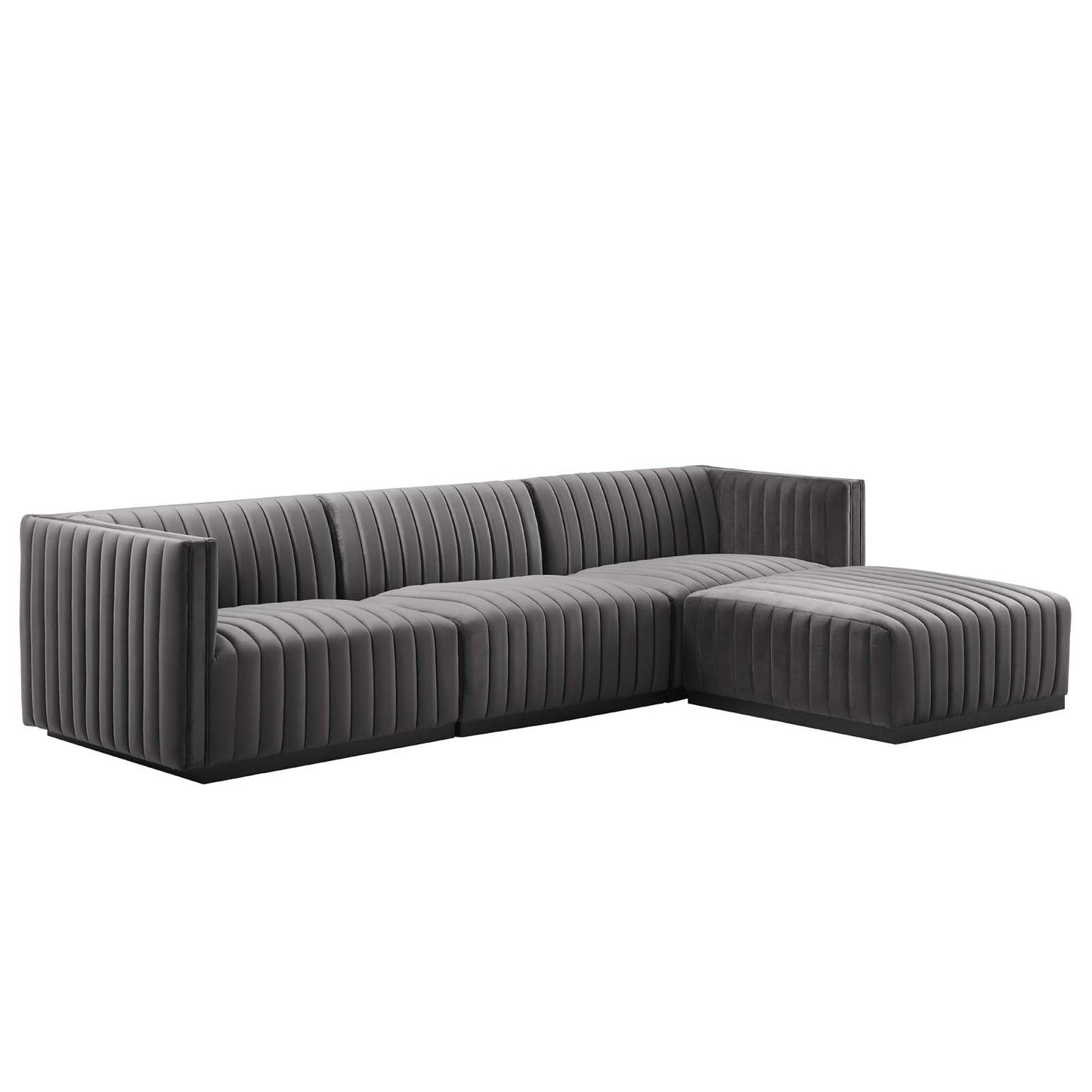 Conjure Channel Tufted Performance Velvet 4-Piece Sectional By Modway - EEI-5766 | Sectional - 3
