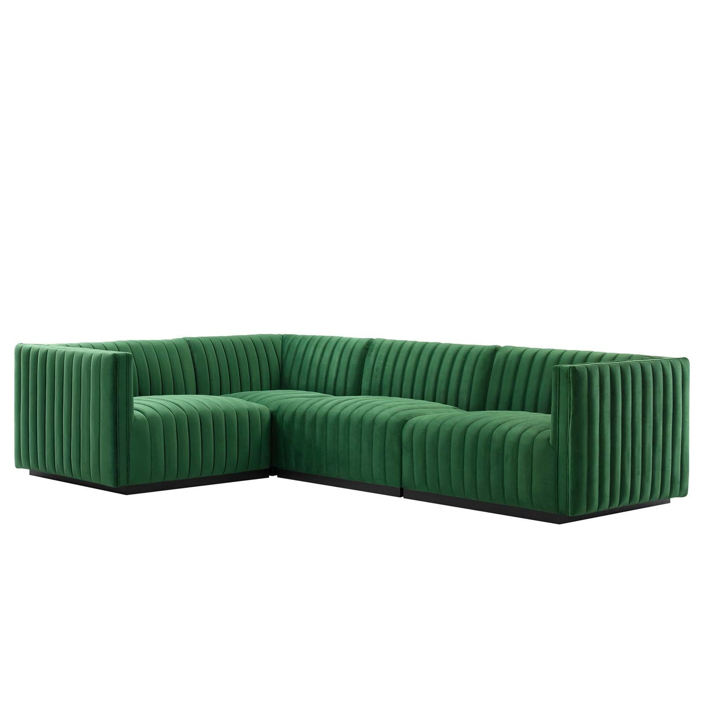 Conjure Channel Tufted Performance Velvet 4-Piece Sectional By Modway - EEI-5769 | Sectional - 2