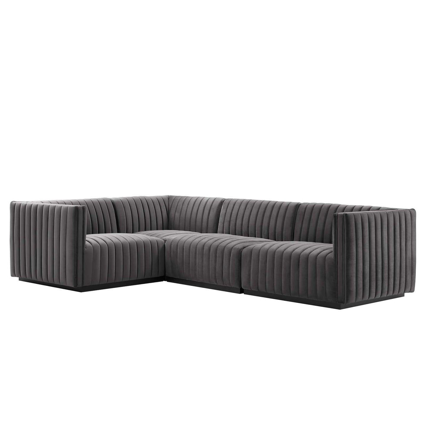 Conjure Channel Tufted Performance Velvet 4-Piece Sectional By Modway - EEI-5769 | Sectional - 3