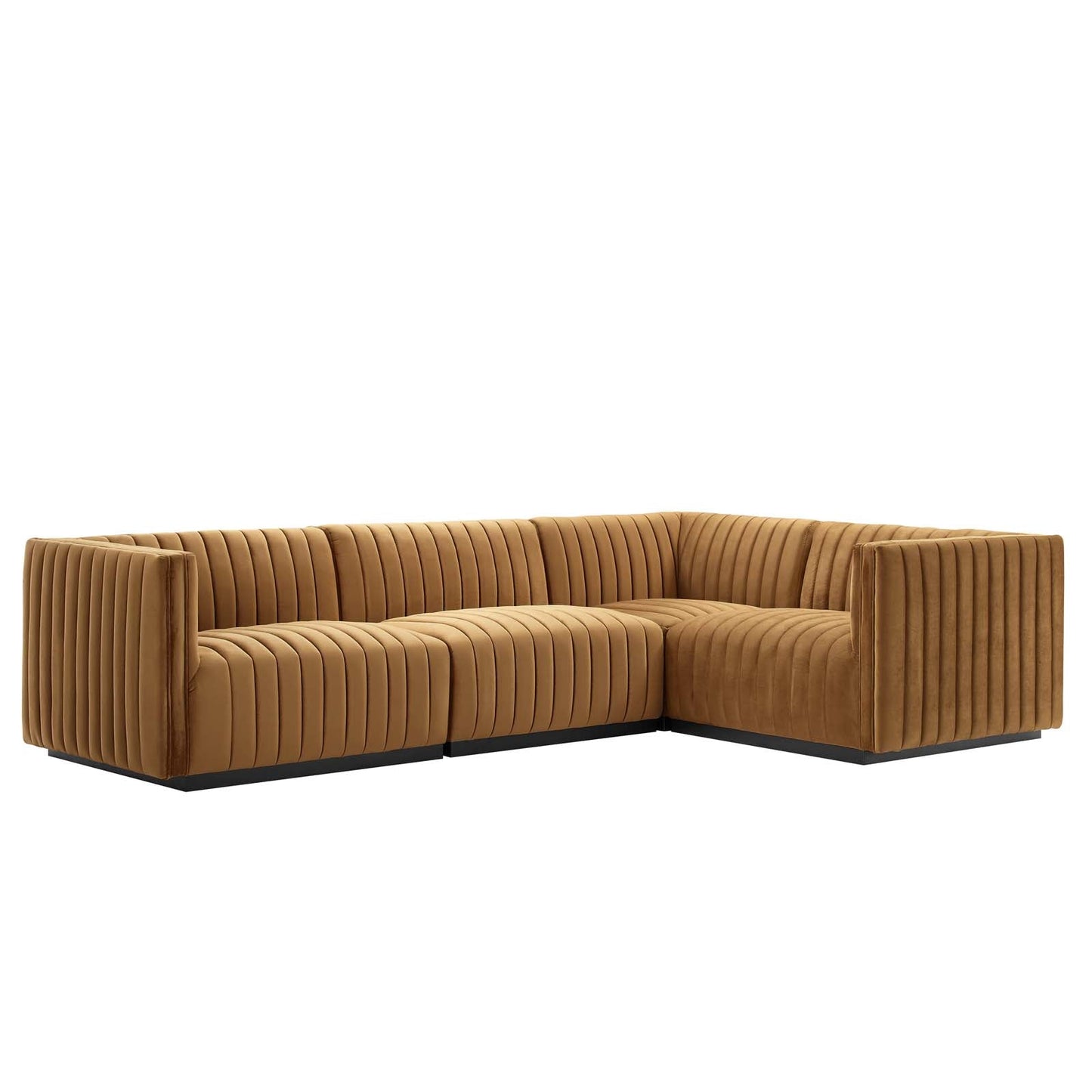 Conjure Channel Tufted Performance Velvet 4-Piece Sectional By Modway - EEI-5770 | Sectional