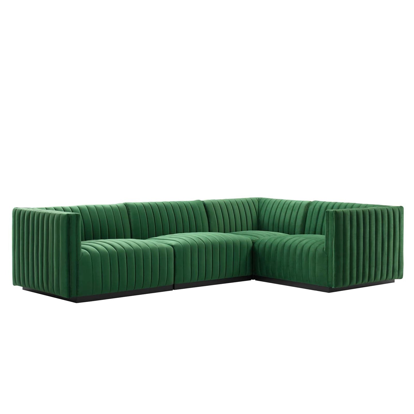 Conjure Channel Tufted Performance Velvet 4-Piece Sectional By Modway - EEI-5770 | Sectional - 2