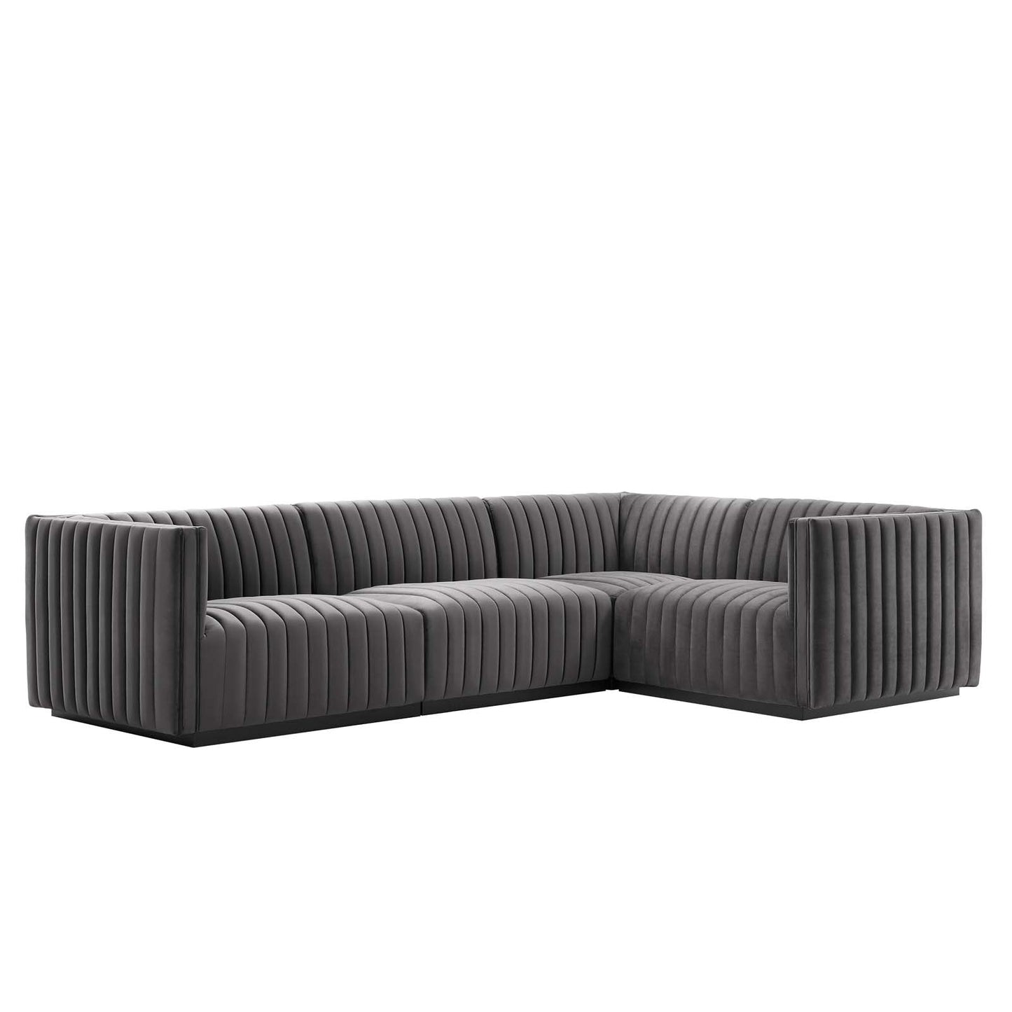 Conjure Channel Tufted Performance Velvet 4-Piece Sectional By Modway - EEI-5770 | Sectional - 3