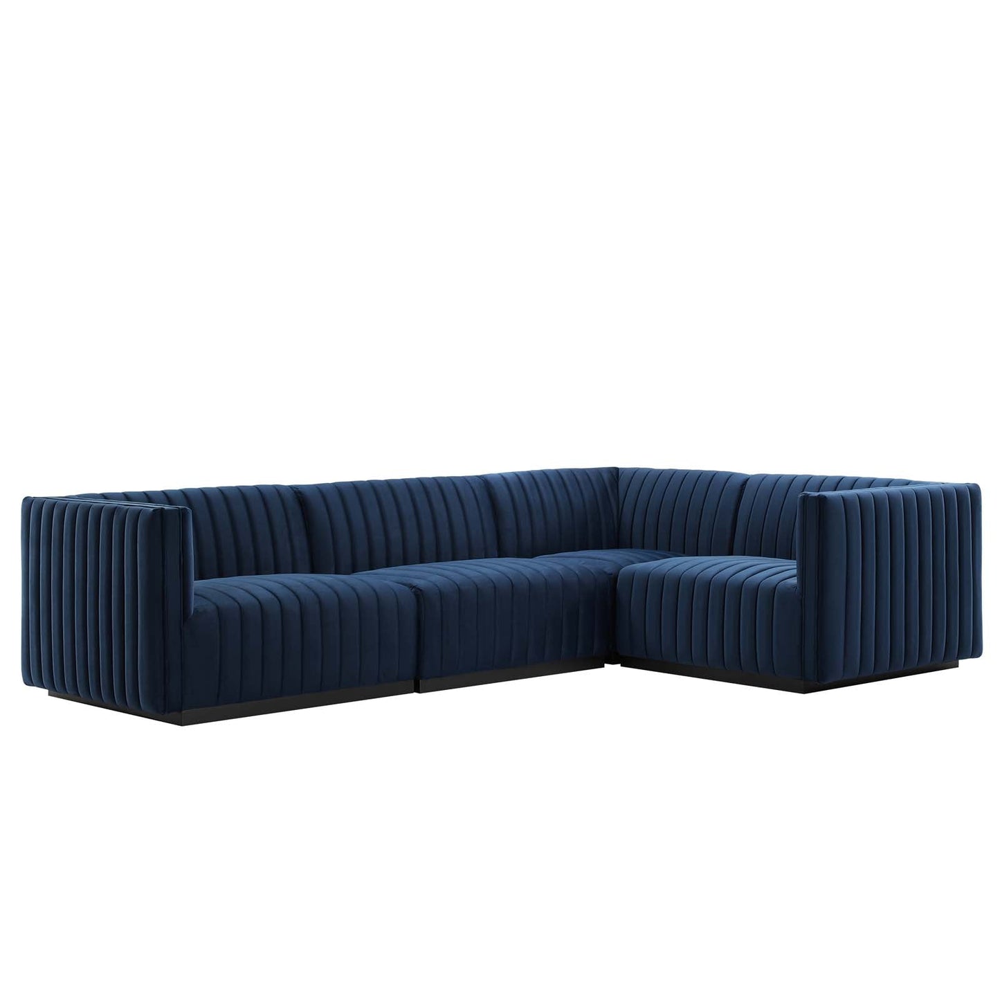 Conjure Channel Tufted Performance Velvet 4-Piece Sectional By Modway - EEI-5770 | Sectional - 4