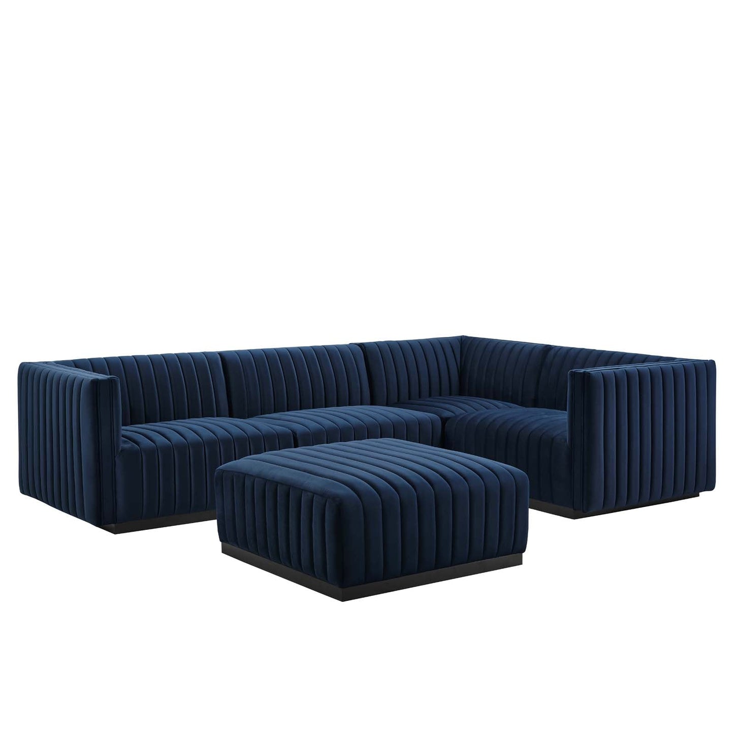 Conjure Channel Tufted Performance Velvet 5-Piece Sectional By Modway - EEI-5775 | Sectional - 4