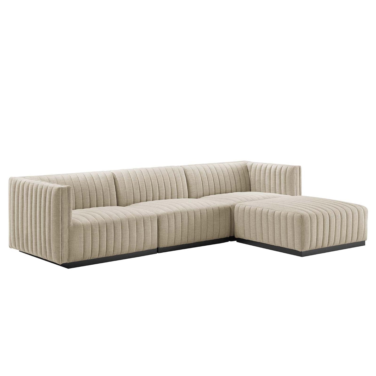 Conjure Channel Tufted Upholstered Fabric 4-Piece Sectional Sofa By Modway - EEI-5788 | Sectional