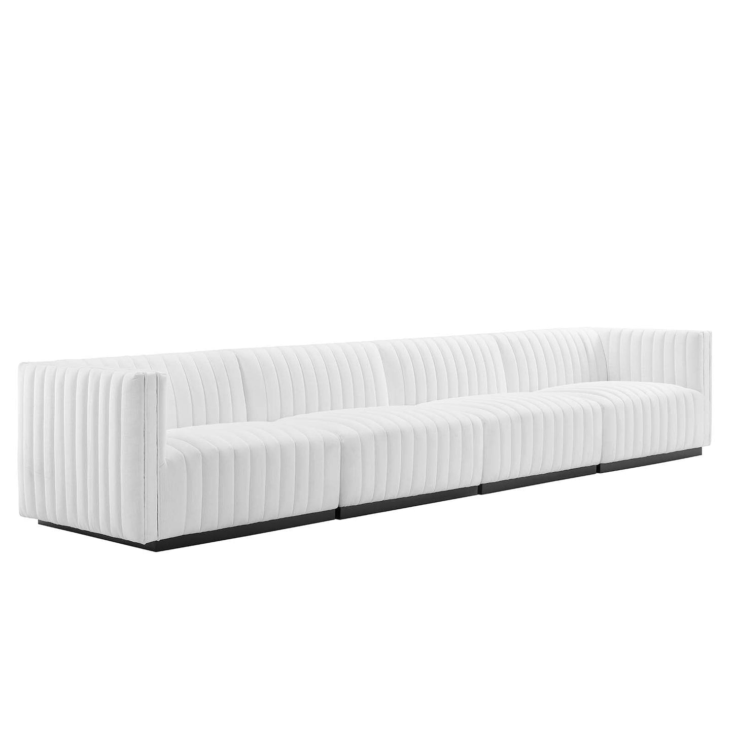 Conjure Channel Tufted Upholstered Fabric 4-Piece Sofa By Modway - EEI-5789 | Sectional - 3