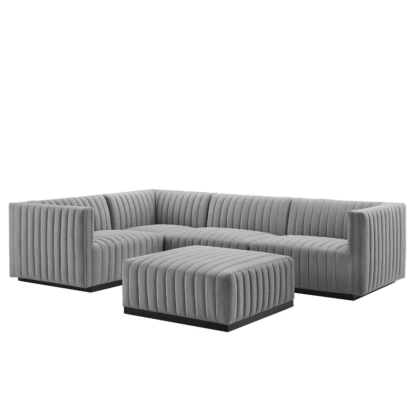 Conjure Channel Tufted Upholstered Fabric 5-Piece Sectional By Modway - EEI-5796 | Sectional - 2