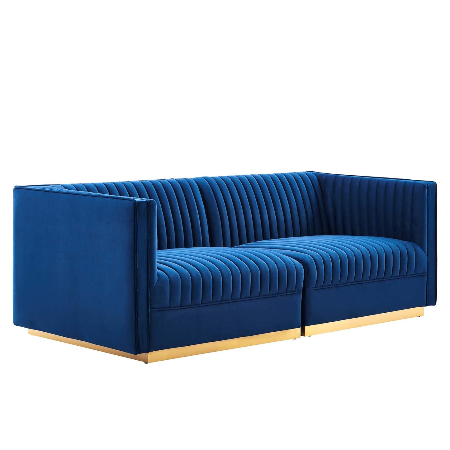 Sanguine Channel Tufted Performance Velvet Modular Sectional Sofa Loveseat By Modway - EEI-5824 | Loveseats | Modishstore - 3