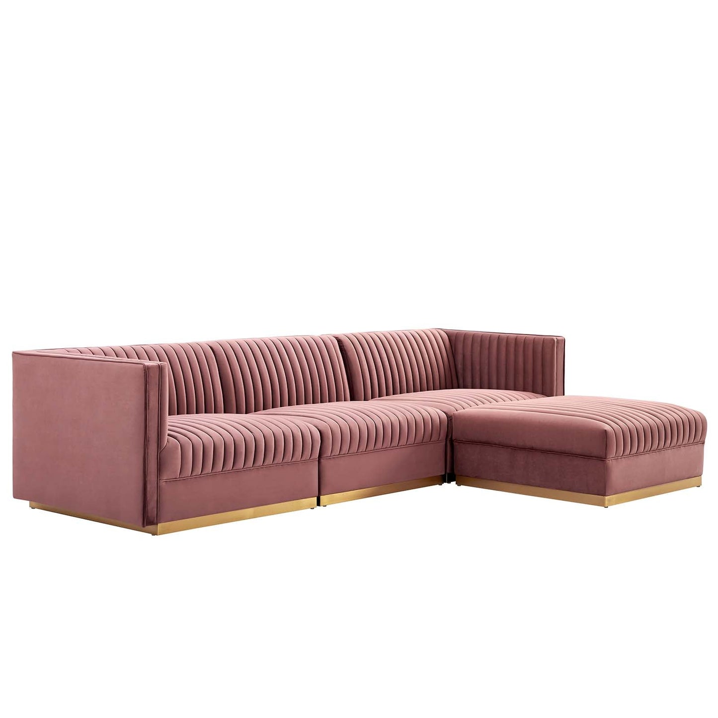 Sanguine Channel Tufted Performance Velvet 4-Piece Modular Sectional Sofa By Modway - EEI-5826 | Sectional | Modishstore