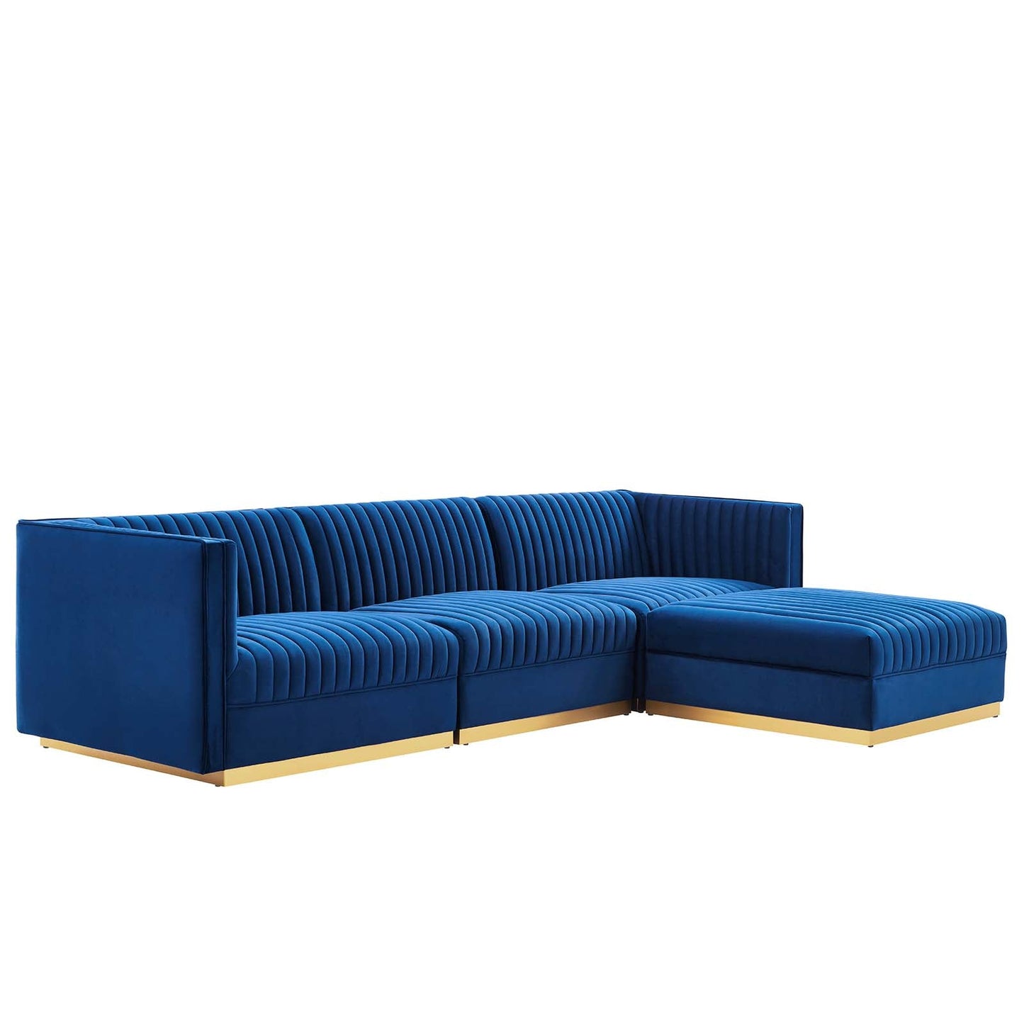 Sanguine Channel Tufted Performance Velvet 4-Piece Modular Sectional Sofa By Modway - EEI-5826 | Sectional | Modishstore - 3