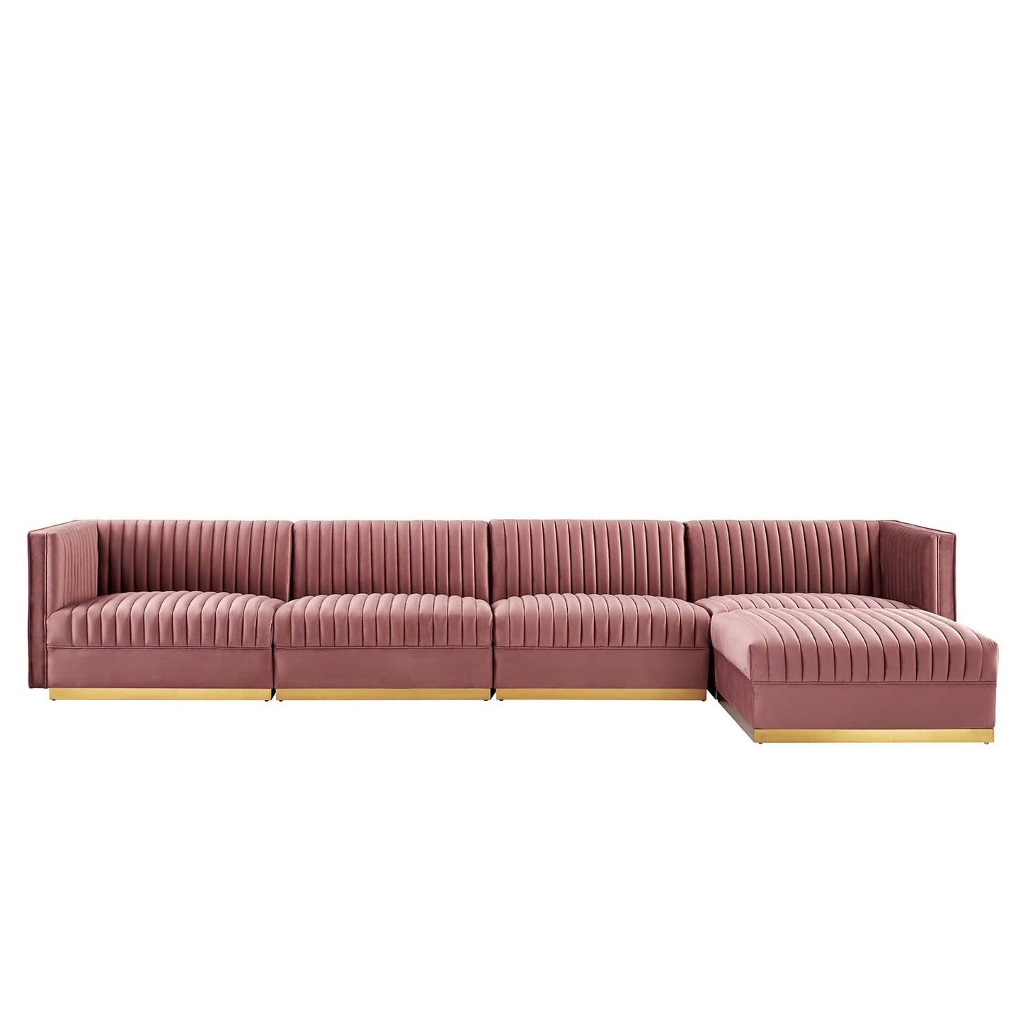 Sanguine Channel Tufted Performance Velvet 5-Piece Modular Sectional Sofa By Modway - EEI-5828 | Sectional | Modishstore
