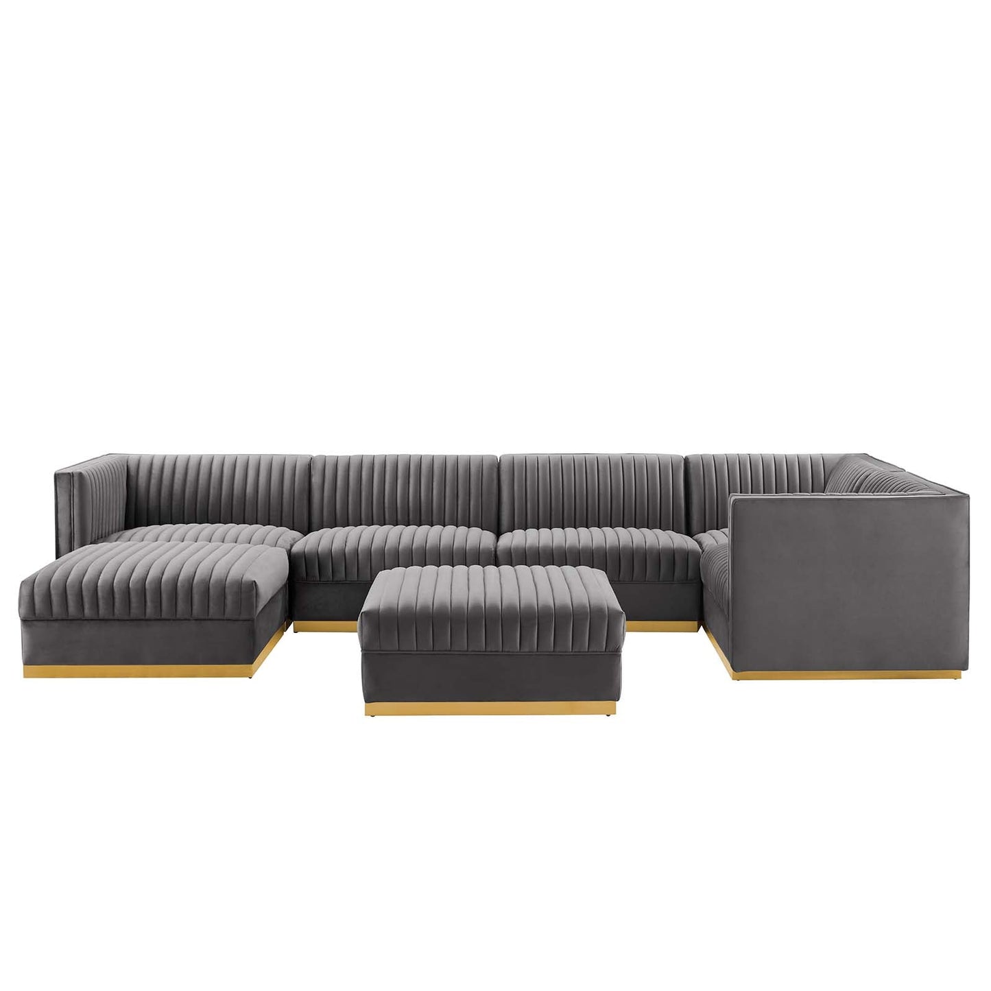 Sanguine Channel Tufted Performance Velvet 7-Piece Right-Facing Modular Sectional Sofa By Modway - EEI-5839 | Sectional | Modishstore - 2
