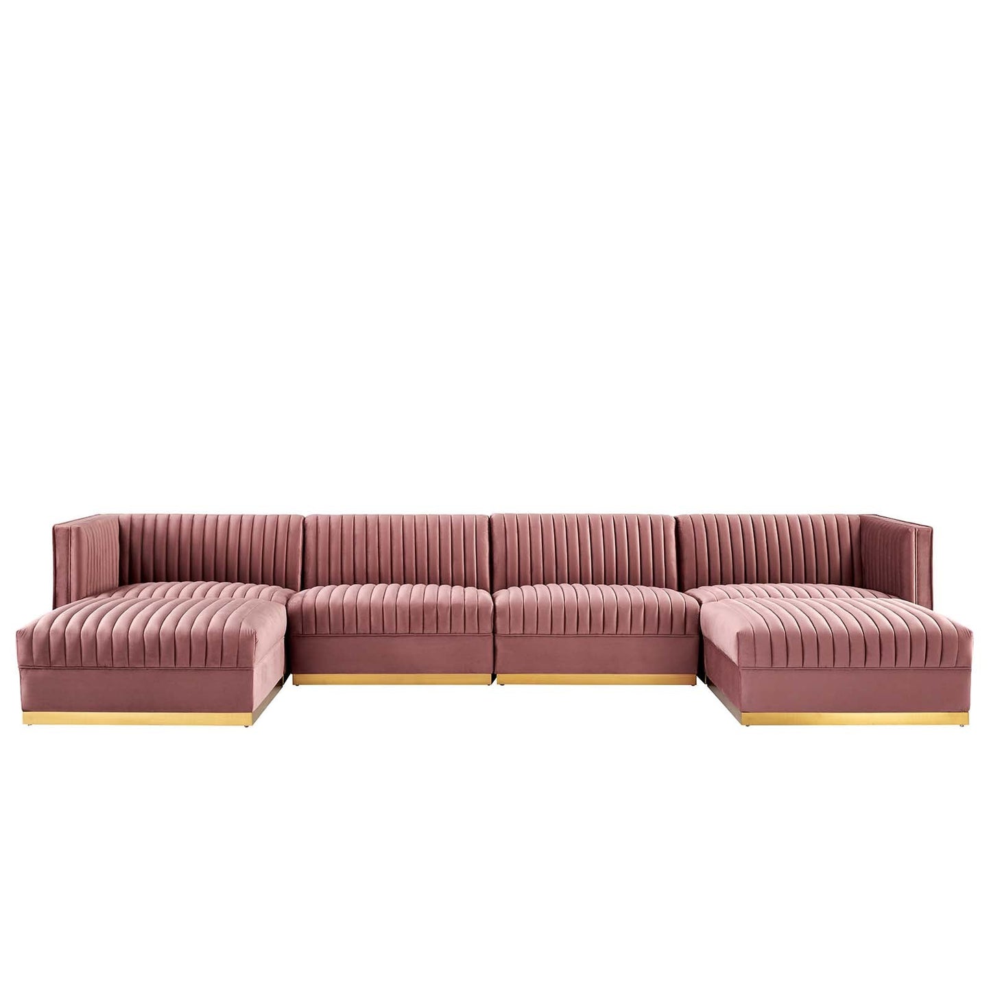 Sanguine Channel Tufted Performance Velvet 6-Piece Modular Sectional Sofa By Modway - EEI-5841 | Sectional | Modishstore