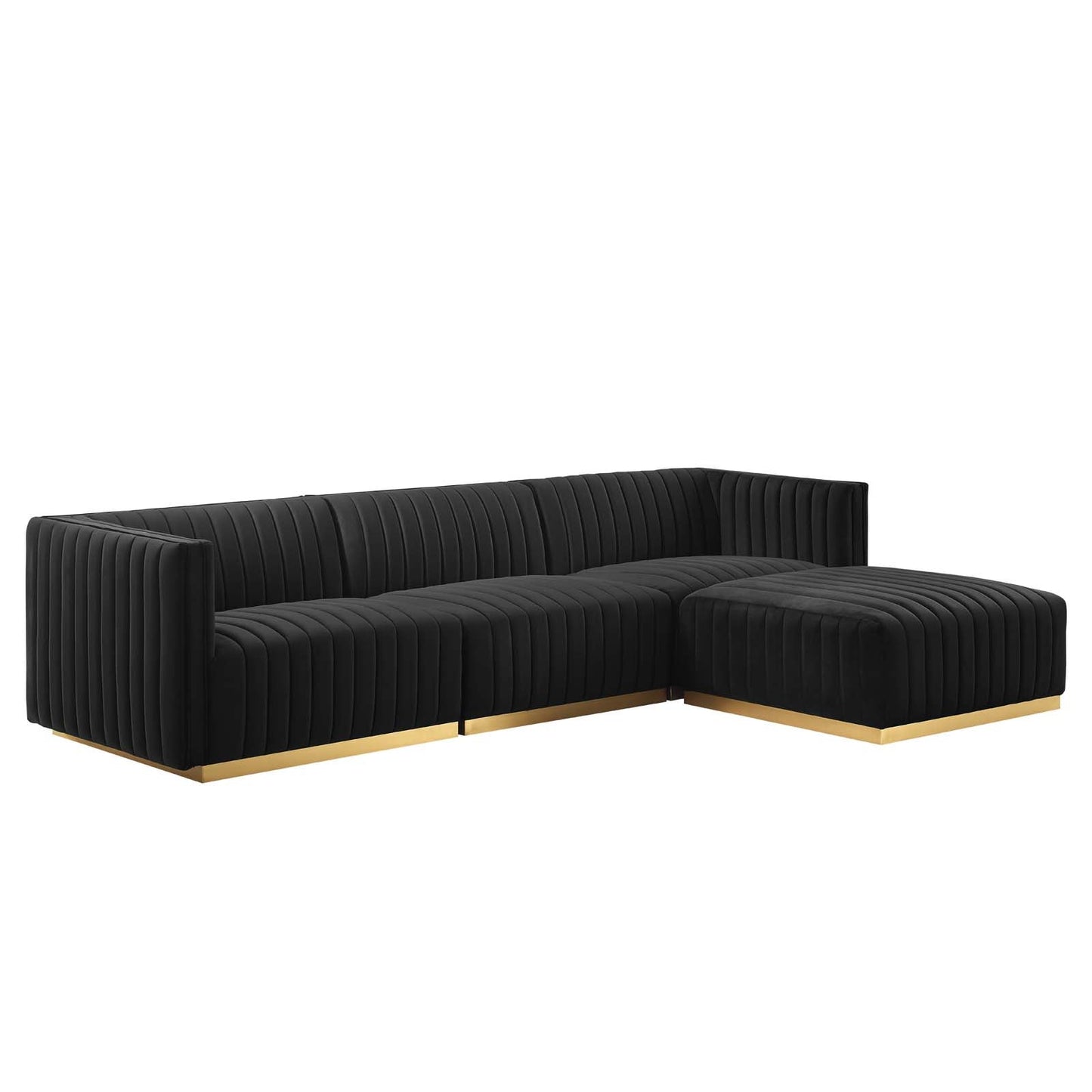 Conjure Channel Tufted Performance Velvet 4-Piece Sectional By Modway - EEI-5844 | Sectional