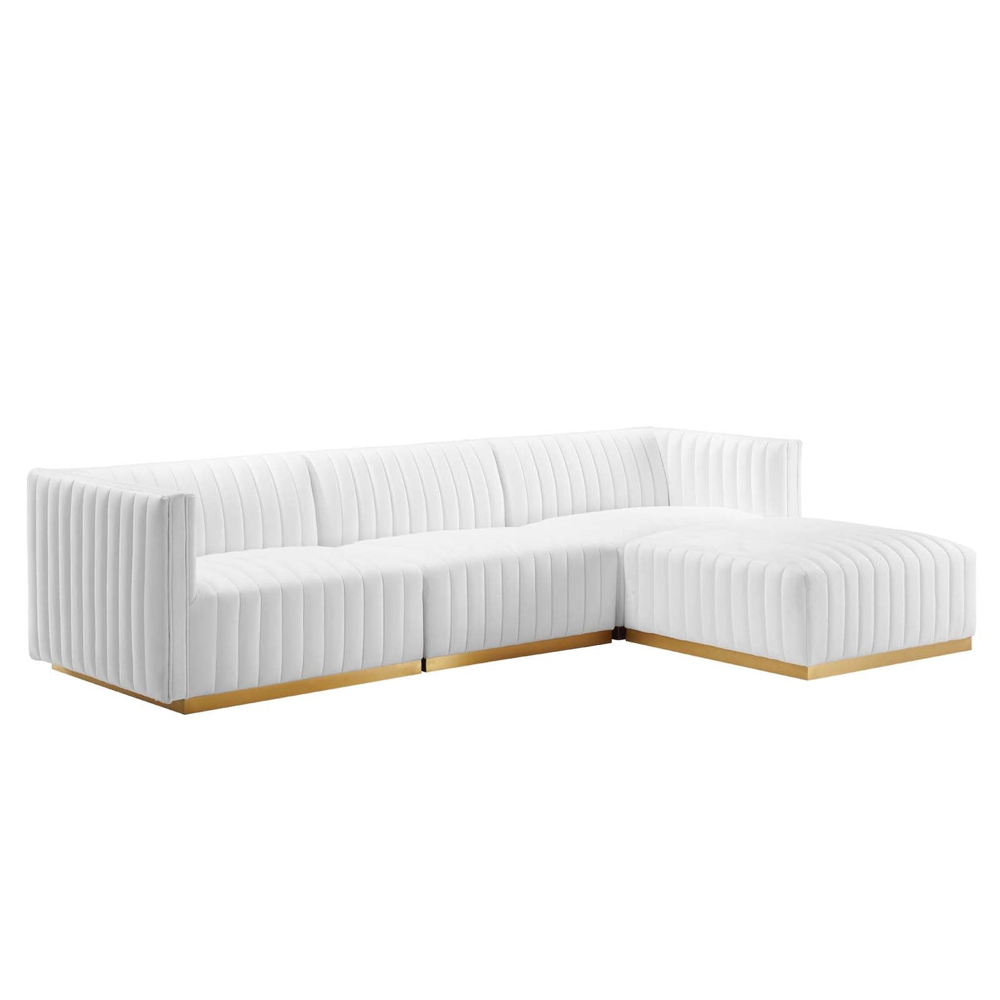 Conjure Channel Tufted Performance Velvet 4-Piece Sectional By Modway - EEI-5844 | Sectional - 5
