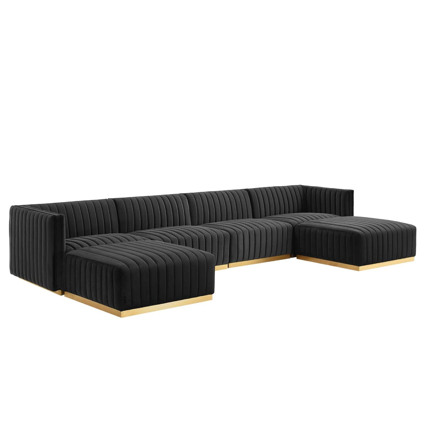 Conjure Channel Tufted Performance Velvet 6-Piece Sectional By Modway - EEI-5846 | Sectional