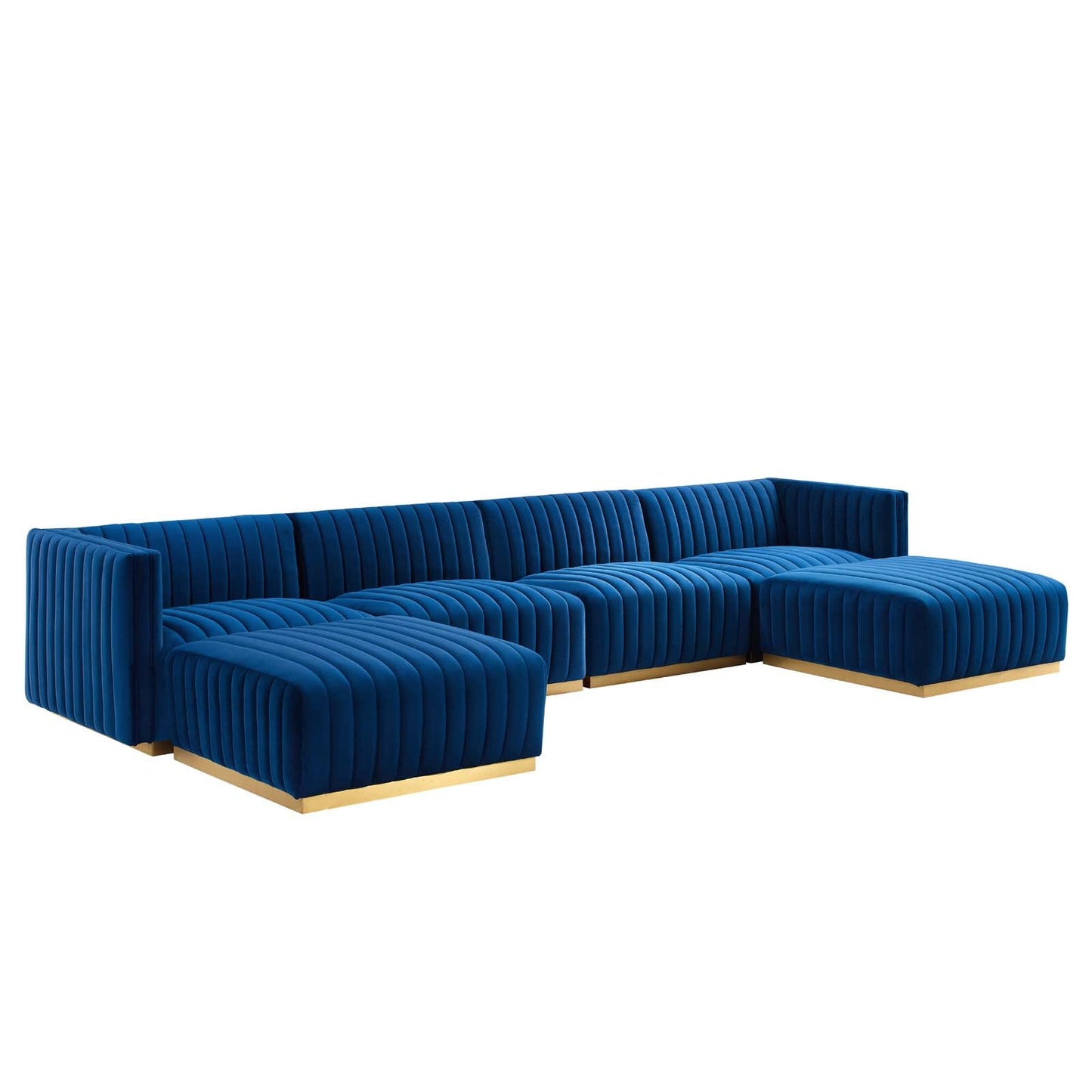 Conjure Channel Tufted Performance Velvet 6-Piece Sectional By Modway - EEI-5846 | Sectional - 4