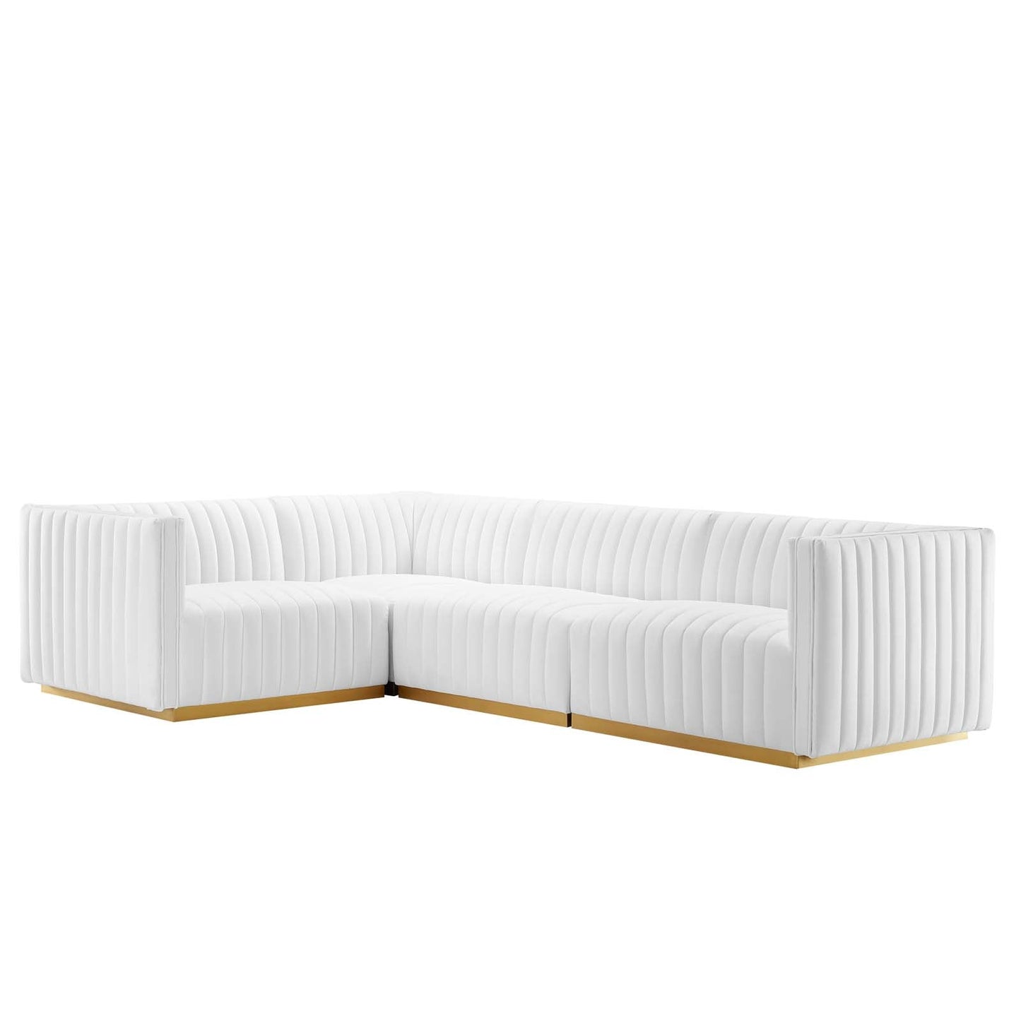 Conjure Channel Tufted Performance Velvet 4-Piece Sectional By Modway - EEI-5847 | Sectional - 5