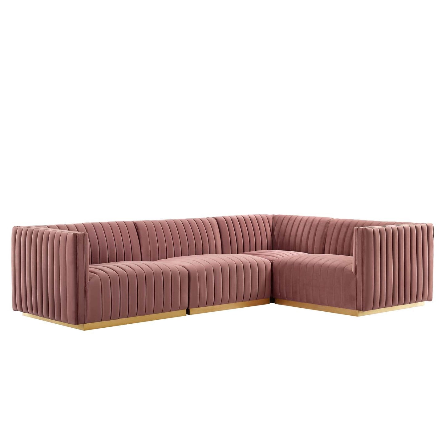 Conjure Channel Tufted Performance Velvet 4-Piece Sectional By Modway - EEI-5848 | Sectional - 2