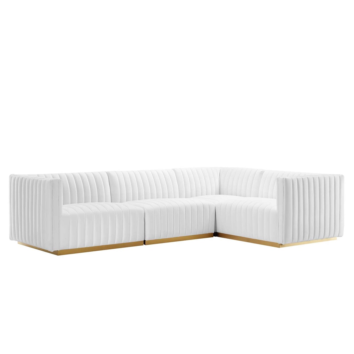 Conjure Channel Tufted Performance Velvet 4-Piece Sectional By Modway - EEI-5848 | Sectional - 5