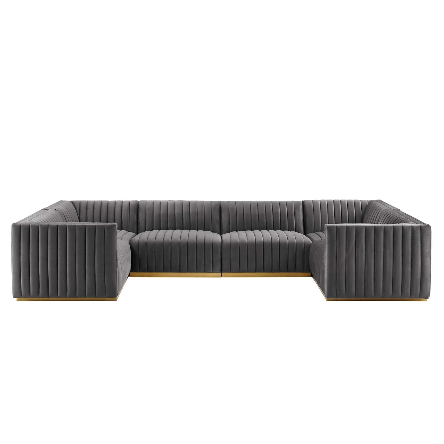 Conjure Channel Tufted Performance Velvet 6-Piece U-Shaped Sectional By Modway - EEI-5851 | Sectional - 3